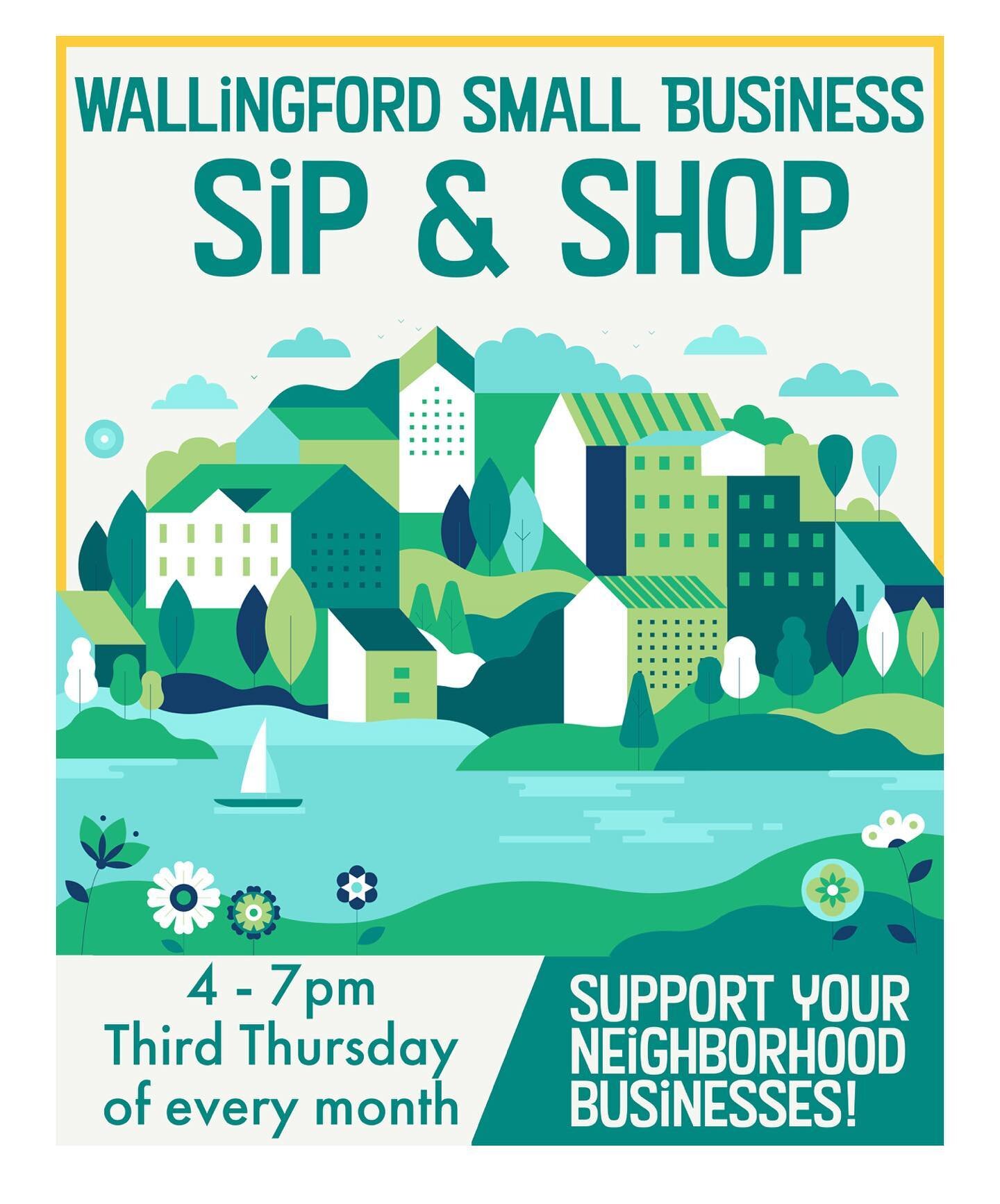 stop by tonight for Wallingford&lsquo;s third Thursday a.k.a. sippin shop. Will be open till seven! Come say hi!!!