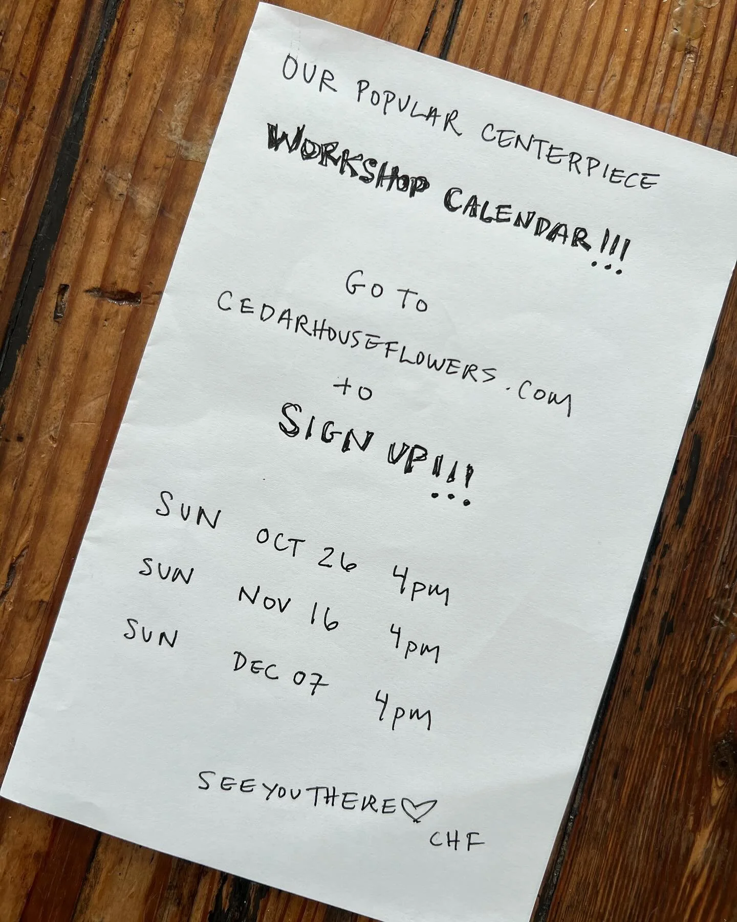 we’re excited for our next 3 scheduled workshops! learns how to design our medium sized centerpiece. you can sign up on line or call and book us for a private class with 6-10 for your funnest friends!
