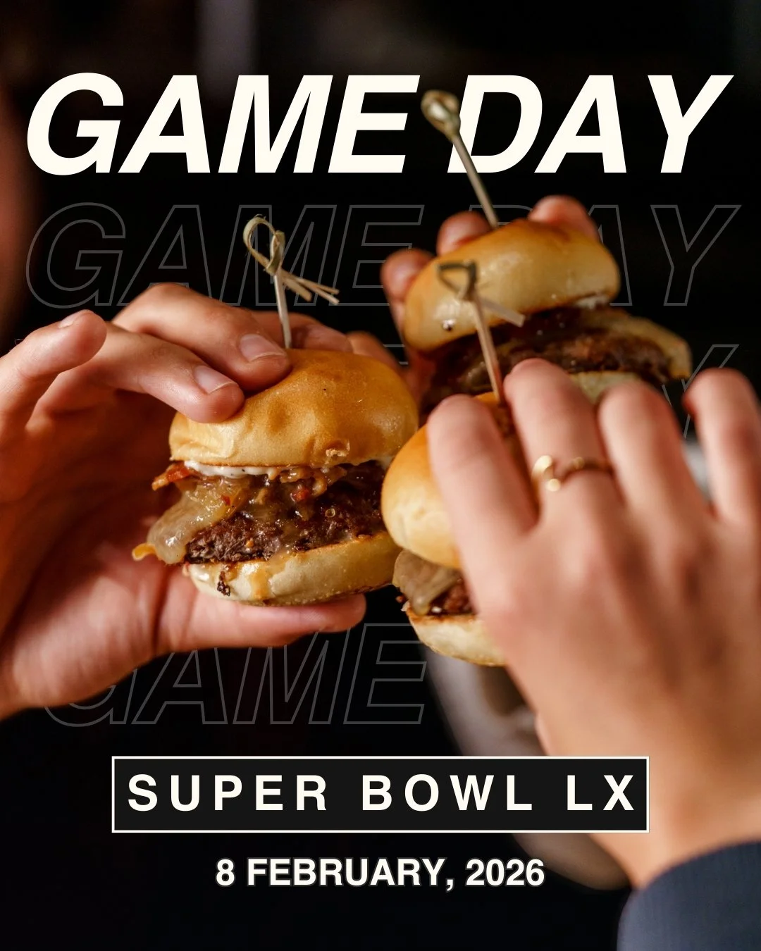 Super Bowl LX has touched down! 🏈 Join us February 8th for cold beers, loud cheers and game day you will never forget. Book a reservation through the link in our bio!