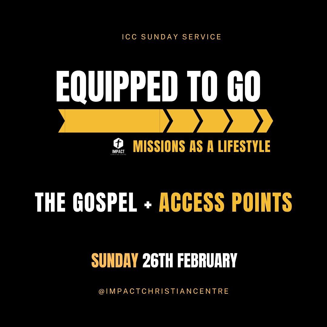 Join us this Sunday, 9am at 10 Narangba road, Kallangur, as we continue our Equipped to Go series! #equippedtogo