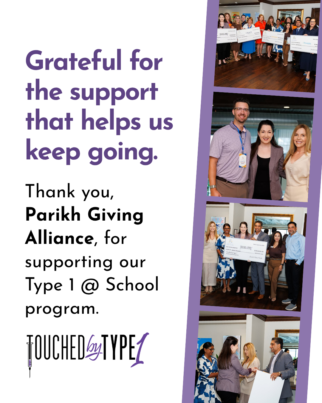 Touched by Type 1 Receives Transformational Grant from Parikh Giving Alliance