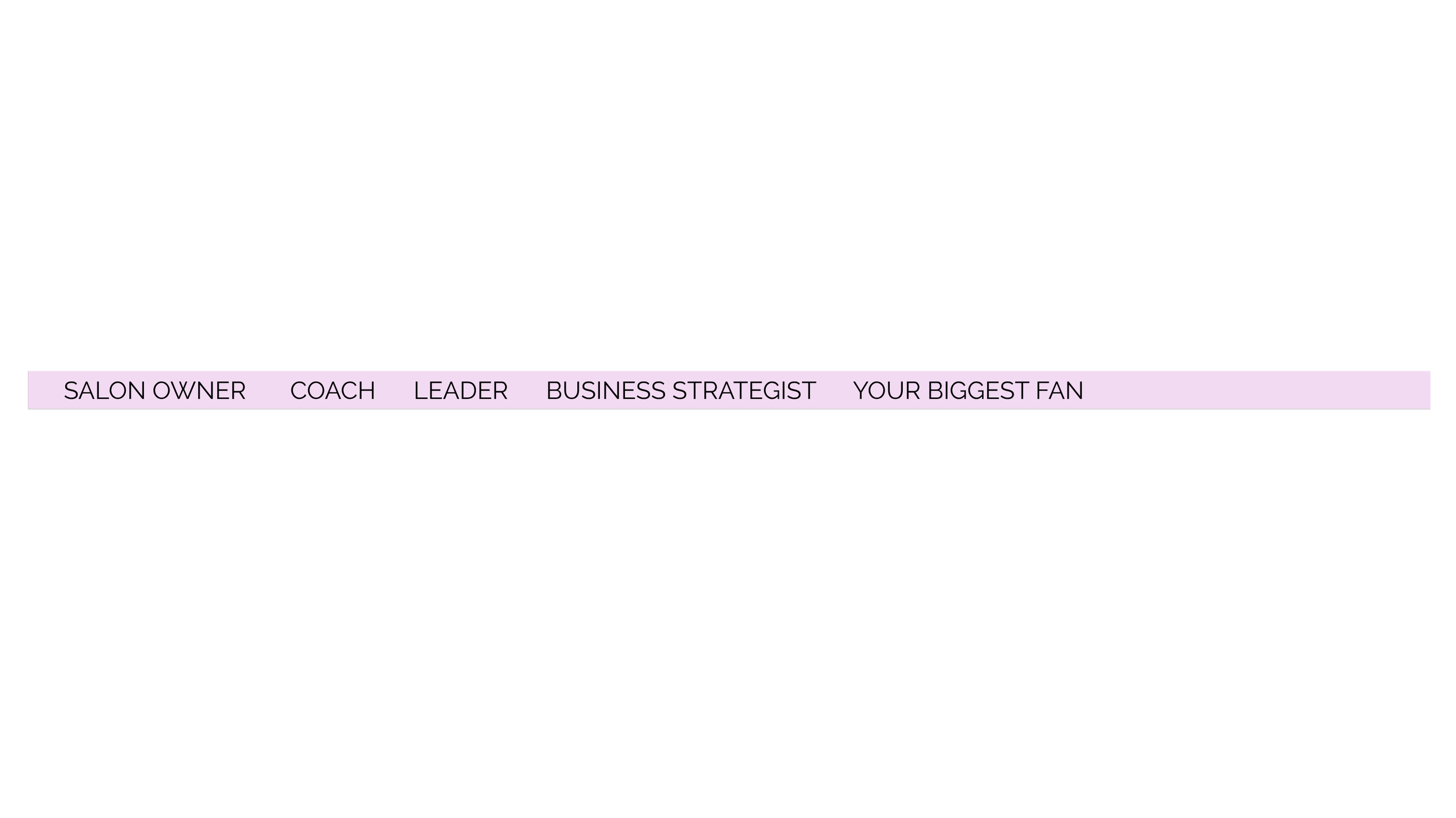 Decorative pool float with various titles written on it, including salon owner, coach, leader, business strategist, and your biggest fan.