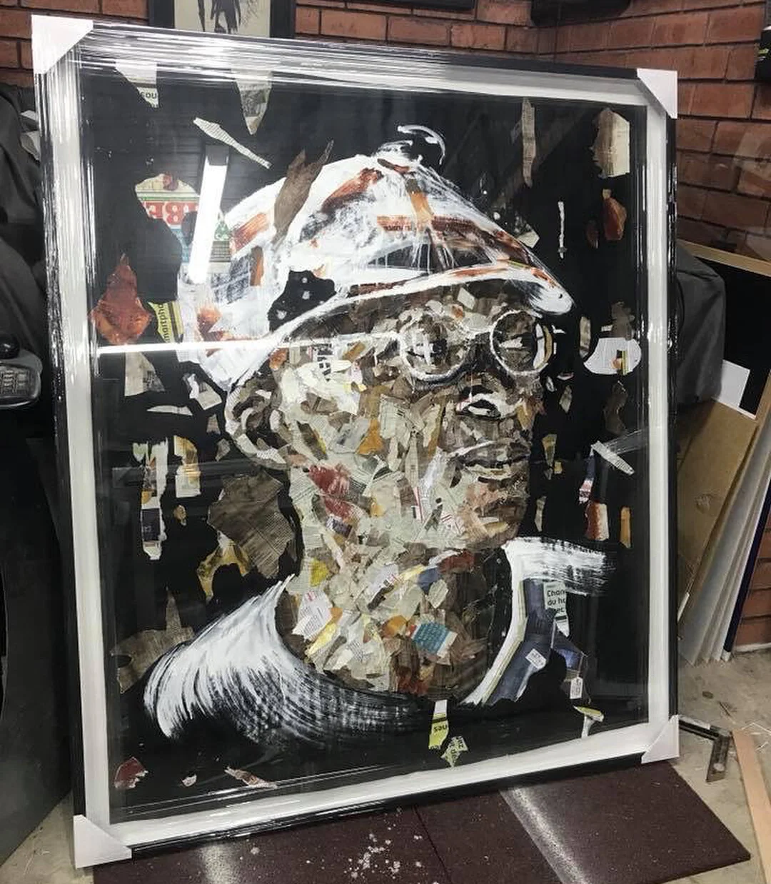 Swipe left to see more of these amazing collage / mixed media portraits by @aaronmooreart . They are HUGE and even more beautiful in real life. .
.
.
#framinghell #collage #mixedmedia #african #portrait #portraits #series #beautifulwork #hugeartworks
