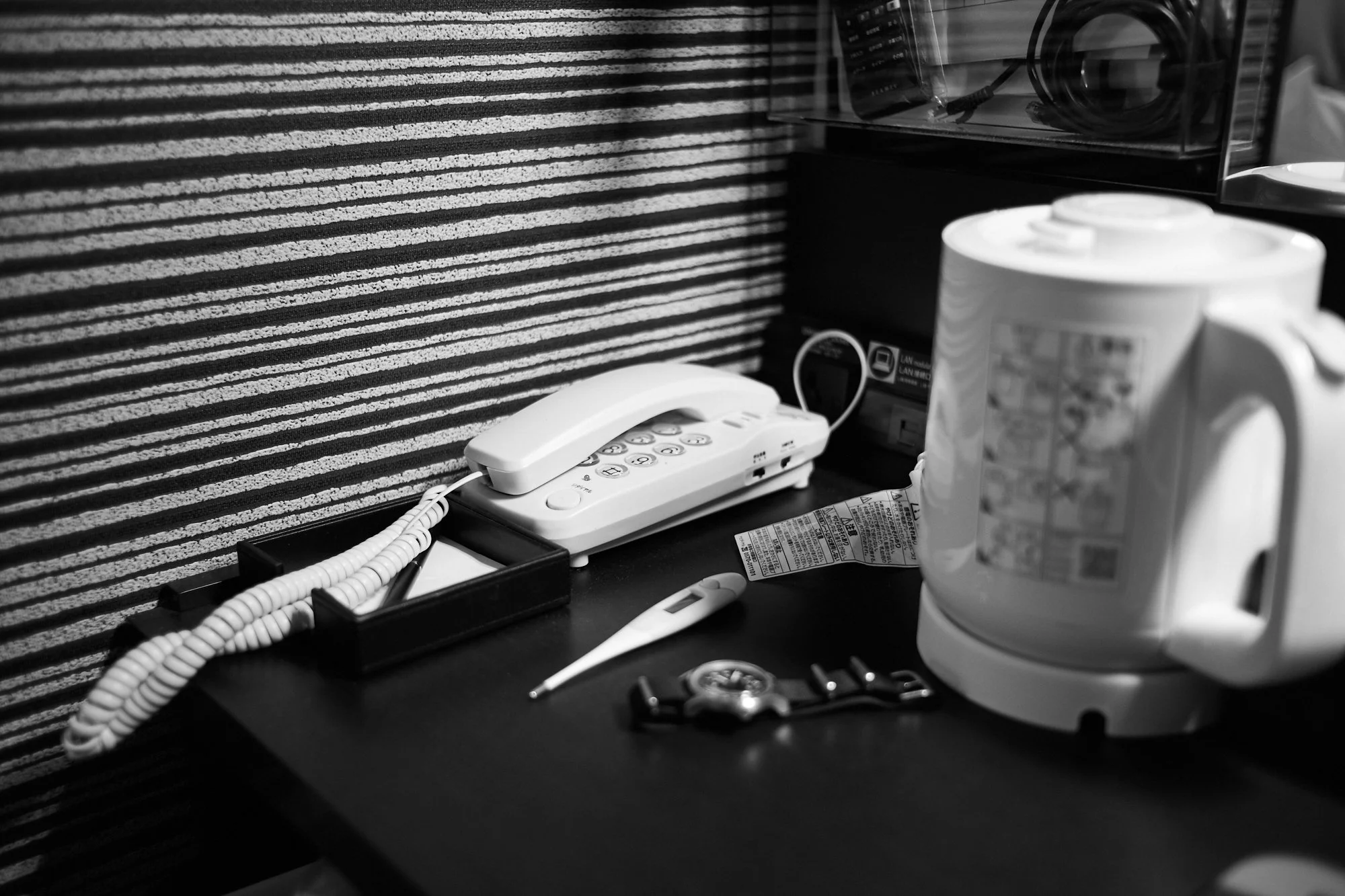 Photograph of a quarantine hotel room in Osaka, Japan by Xavier Andujar.