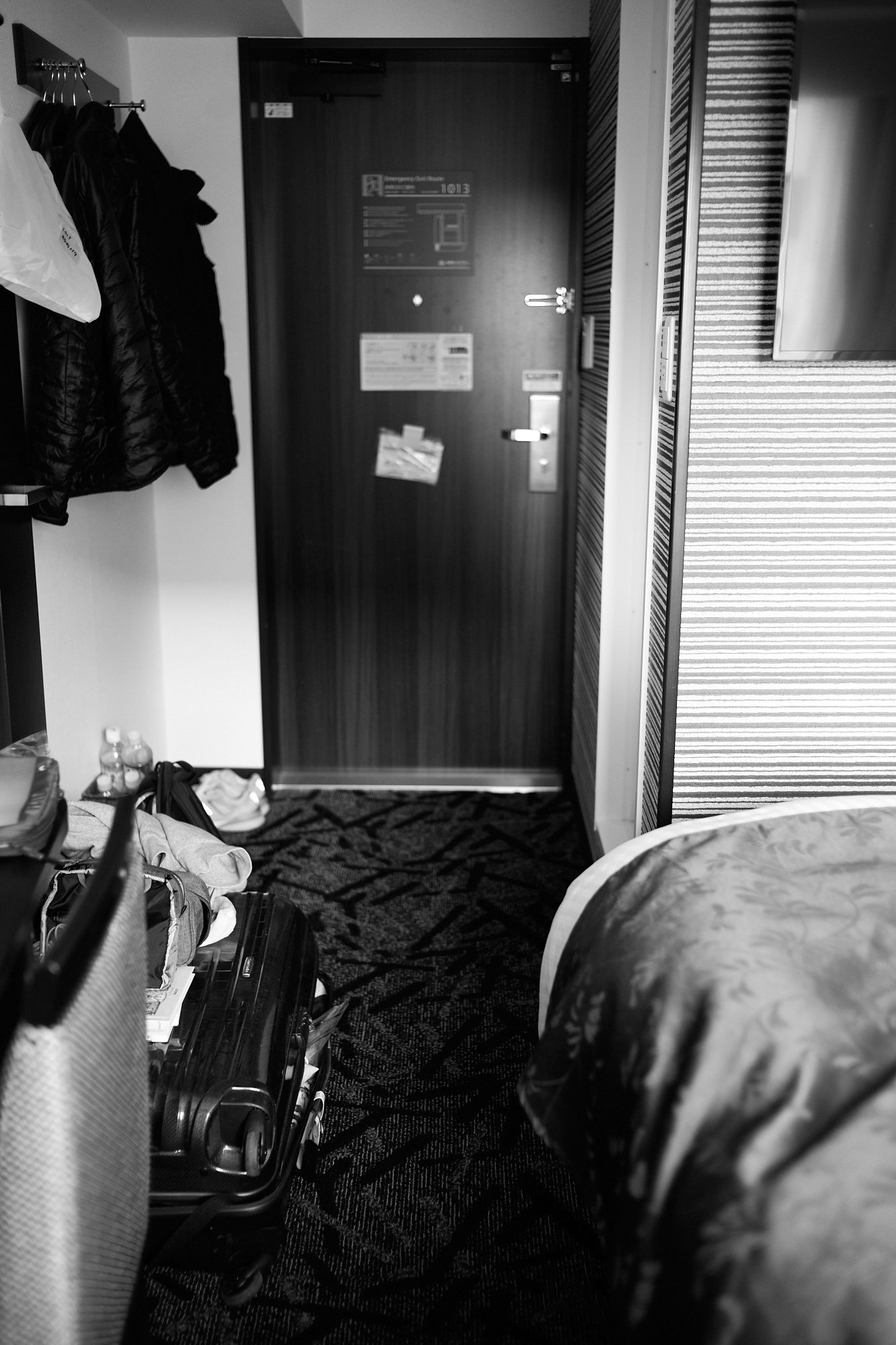 Photograph of a quarantine hotel room in Osaka, Japan by Xavier Andujar.