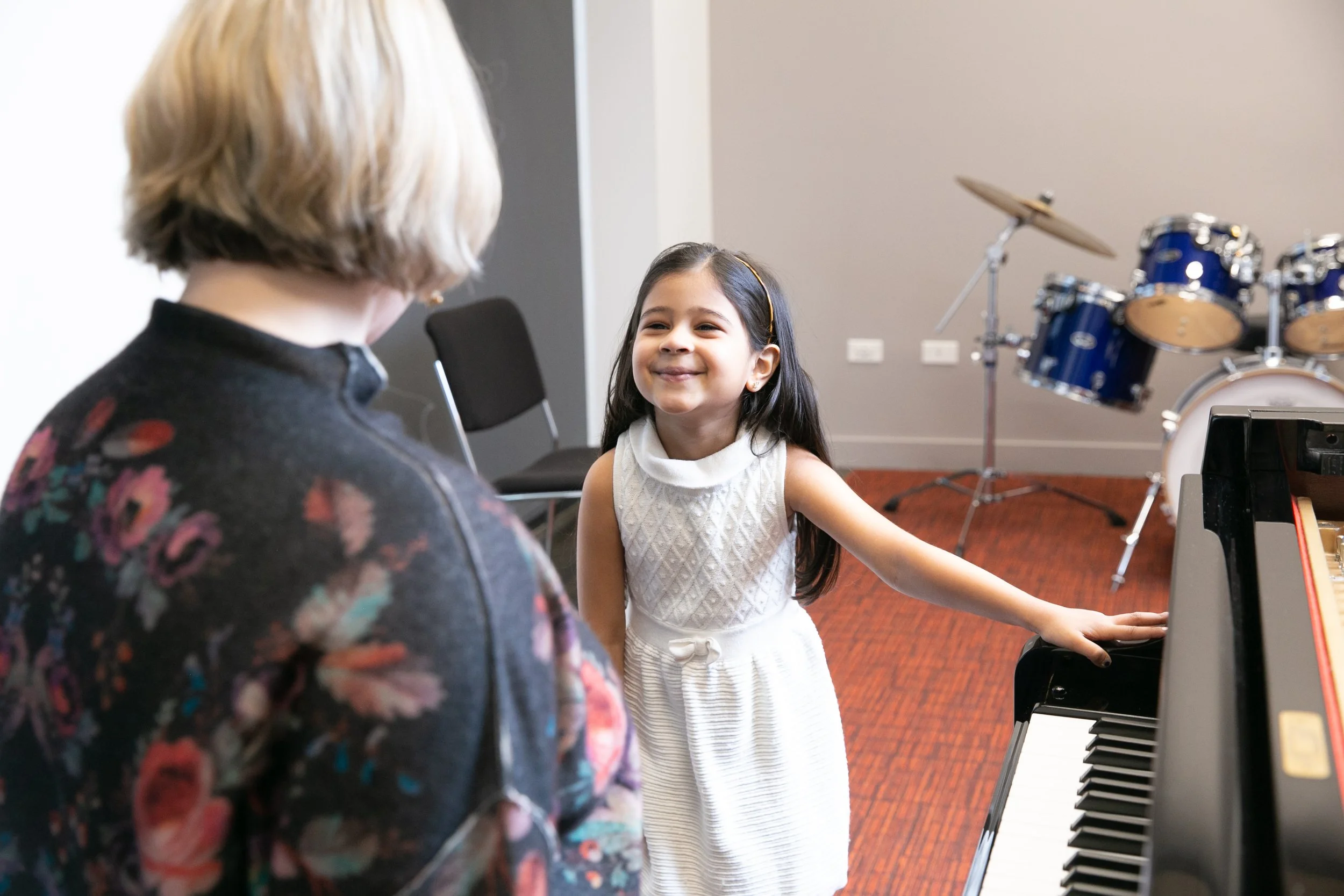 Ella & Bridget sharing a moment during a voice lesson.