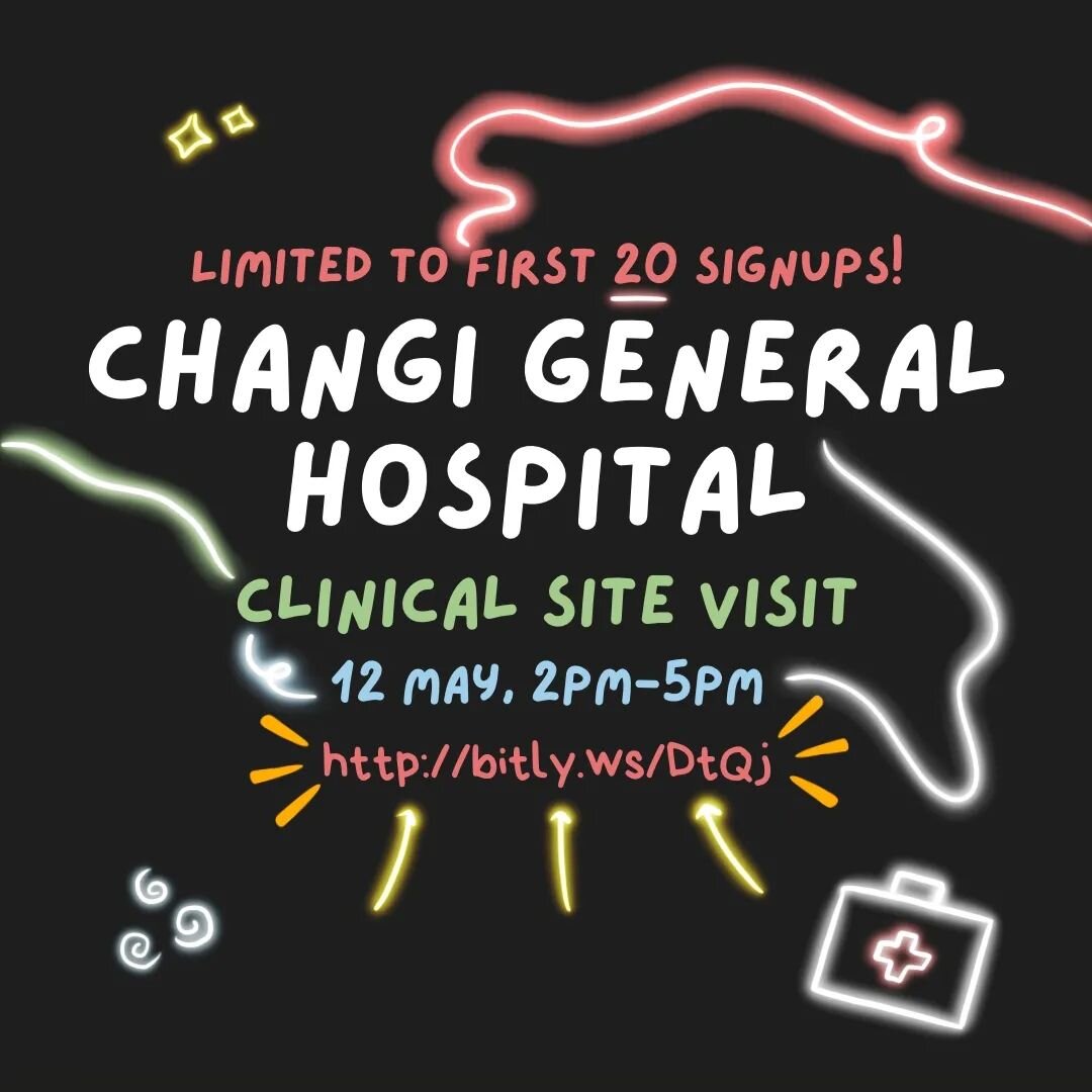 Hi Pharmily!

We are excited to have you onboard our 1st Clinical Site Visit this summer at Changi General Hospital! 🤩💫 This time it would be a PHYSICAL VISIT meaning you will be able to go down and experience first hand what the CGH pharmacy is li