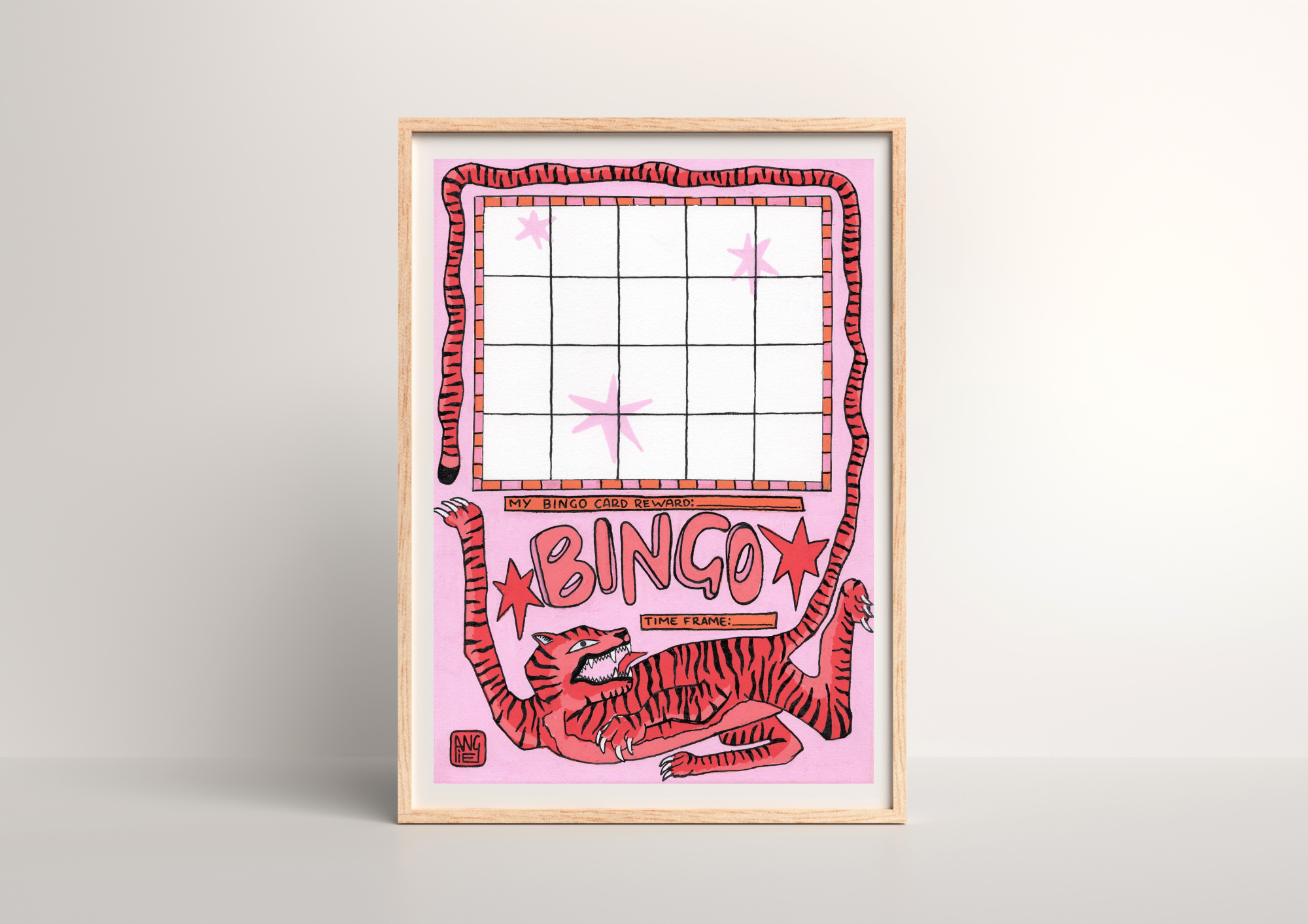 Bingo Card 'Tiger' - Digital Print Download