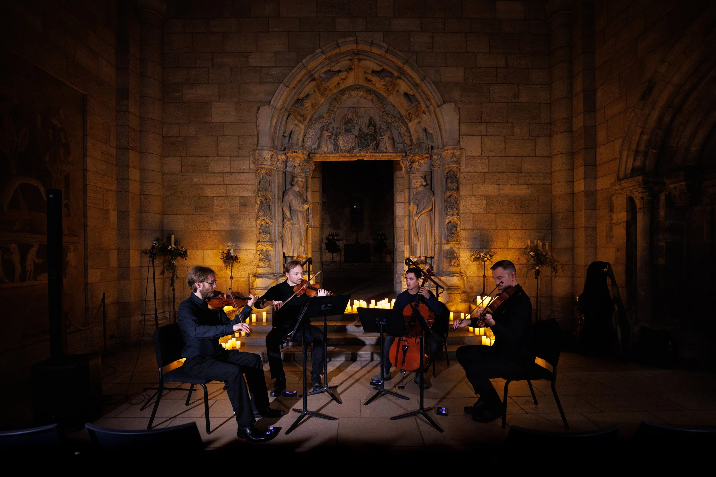 JACK Quartet at Met Live Arts/The Cloisters. Photo by Maria Baranova