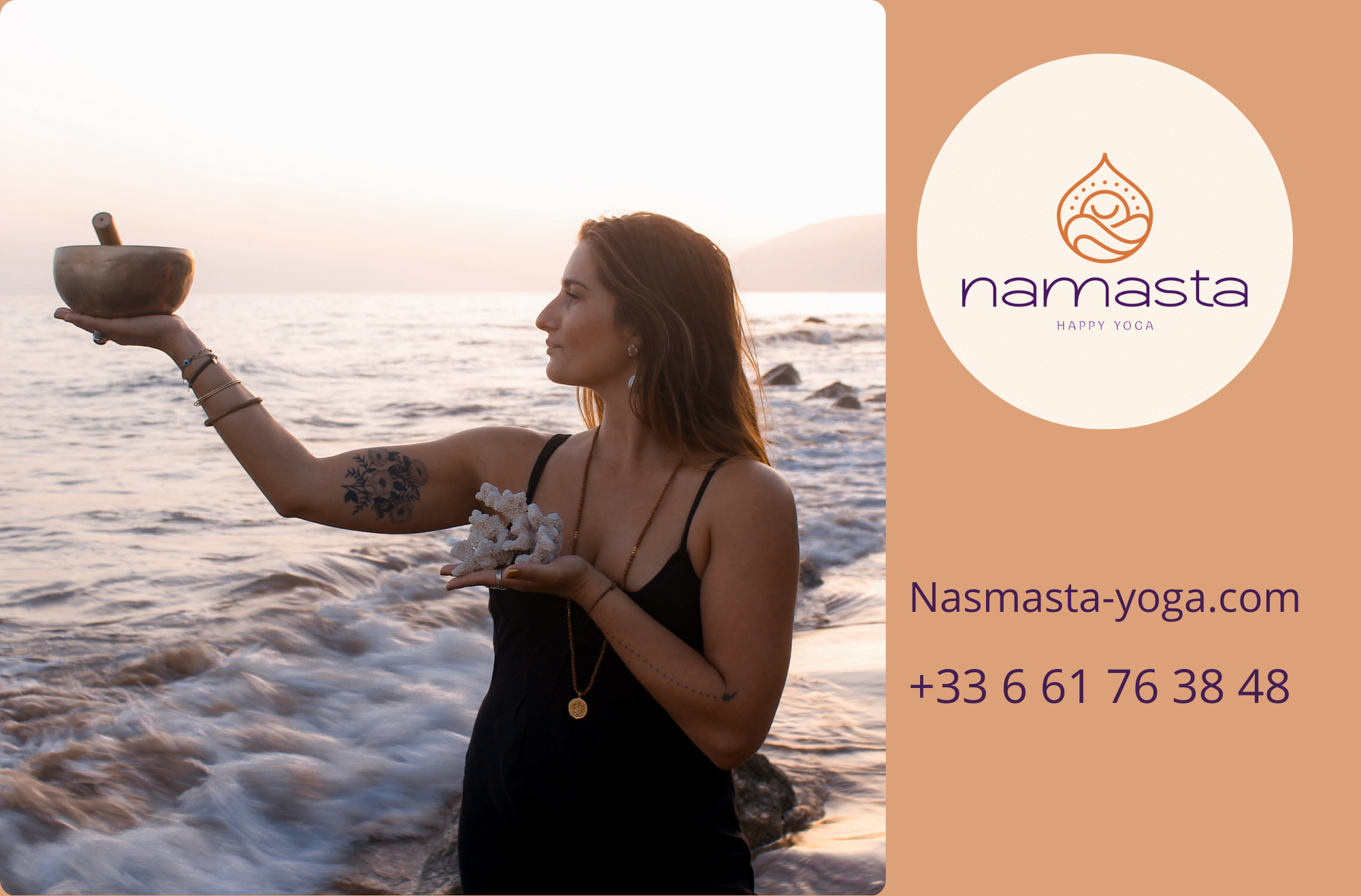 Carte de fidélité Massage Thérapie Moderne Marron et Beige.png