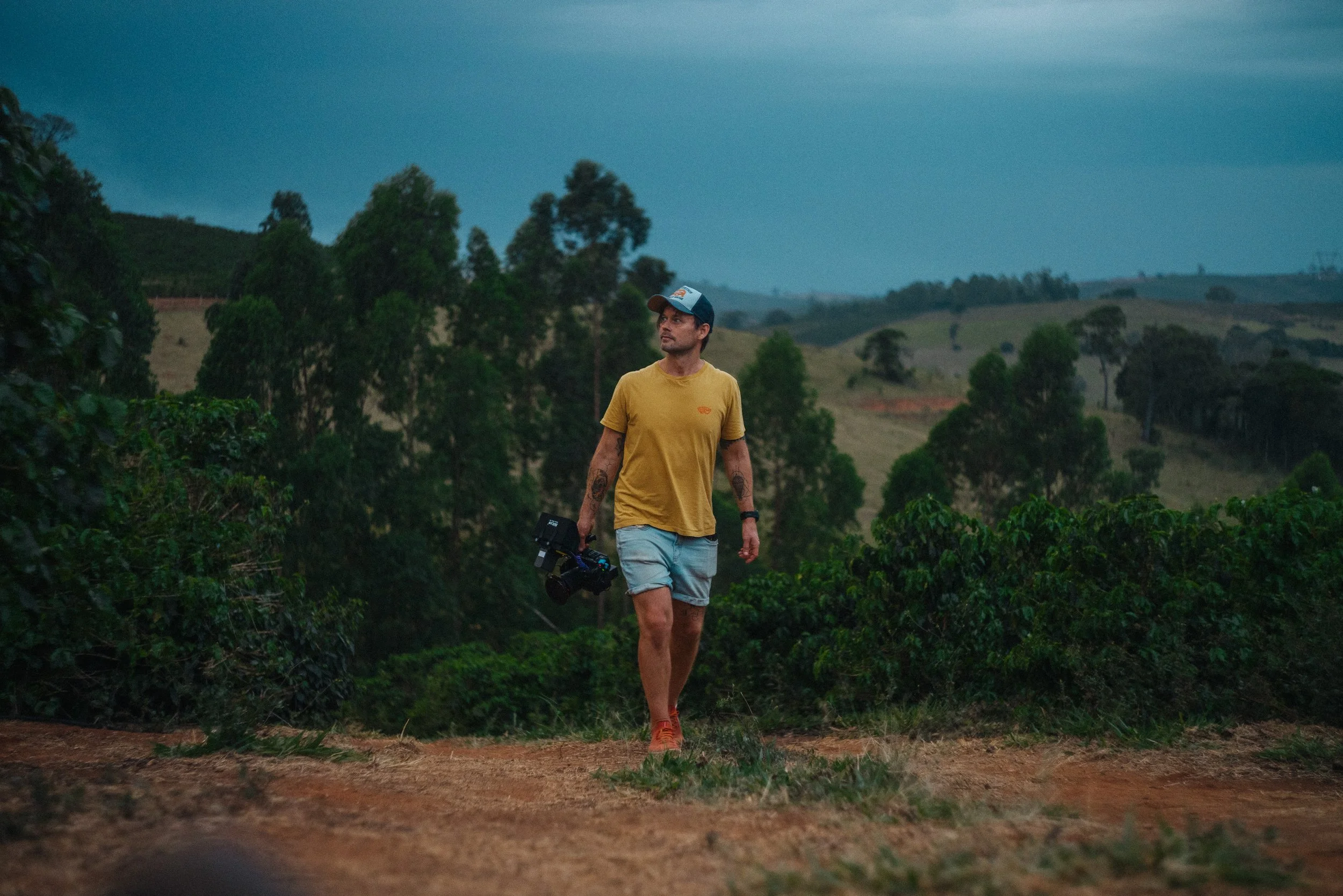 Robin Danehav filming in Brazil