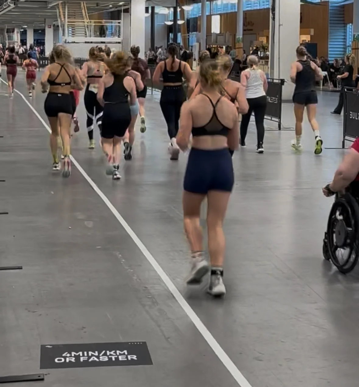 Picture of Hyrox running with visible fast lane.