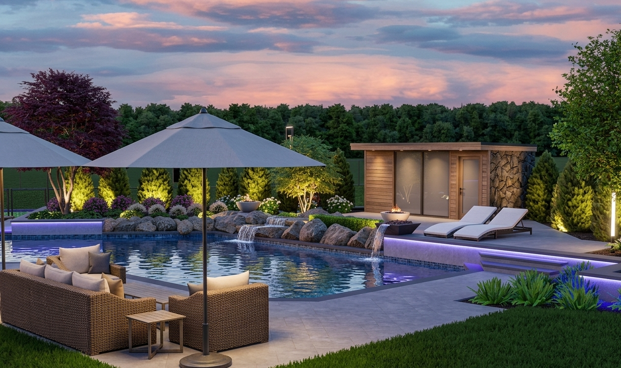 Backyard design Pool House