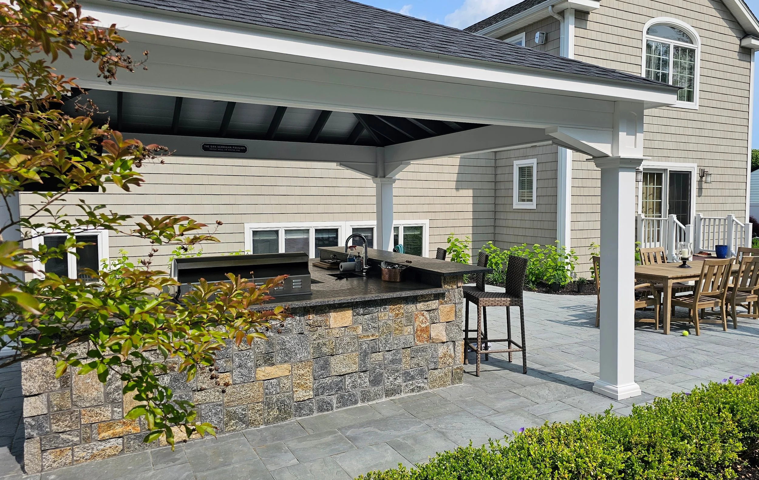 R Stone barbecue installation