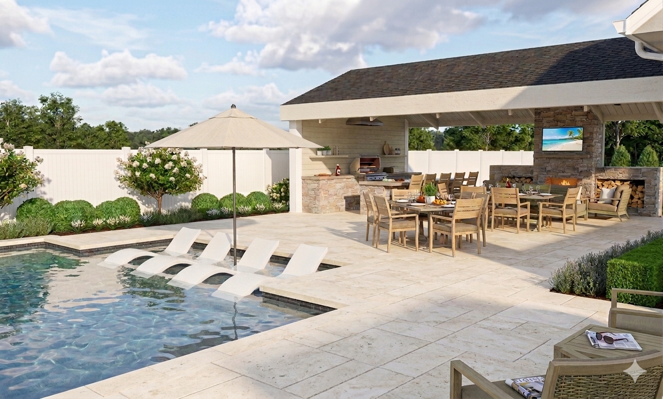 Porcelain patio design