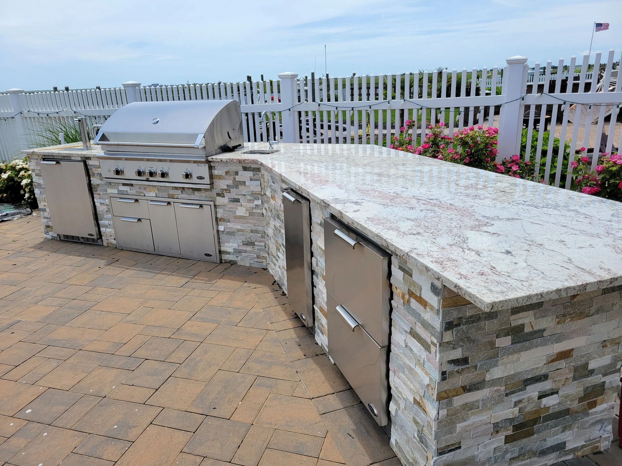 Stone Veneer barbecue.