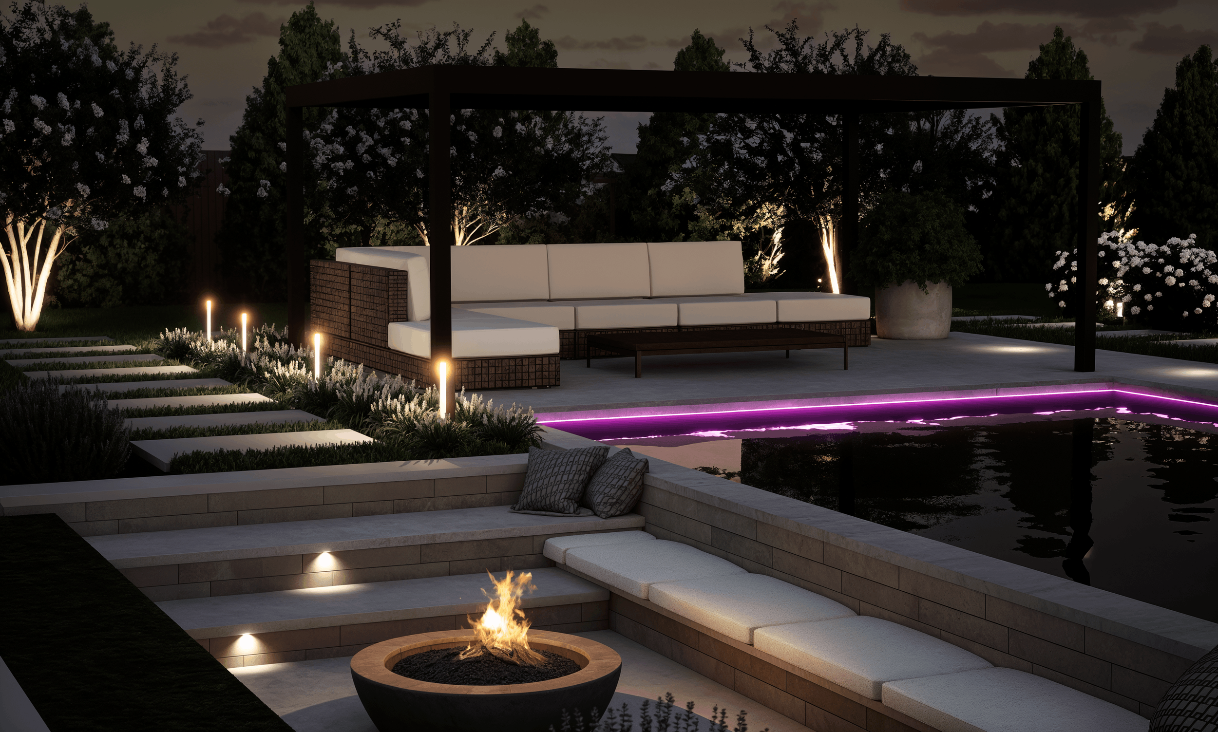 Contemporary Fire pit layout