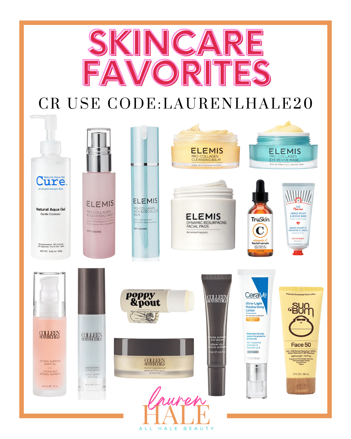 Skincare favorites #colleenrothschild #elemis #sunbum #SPF #sunscreen #skincare #over40skincare #cleanser #Ceravemoisturizer #elemis
