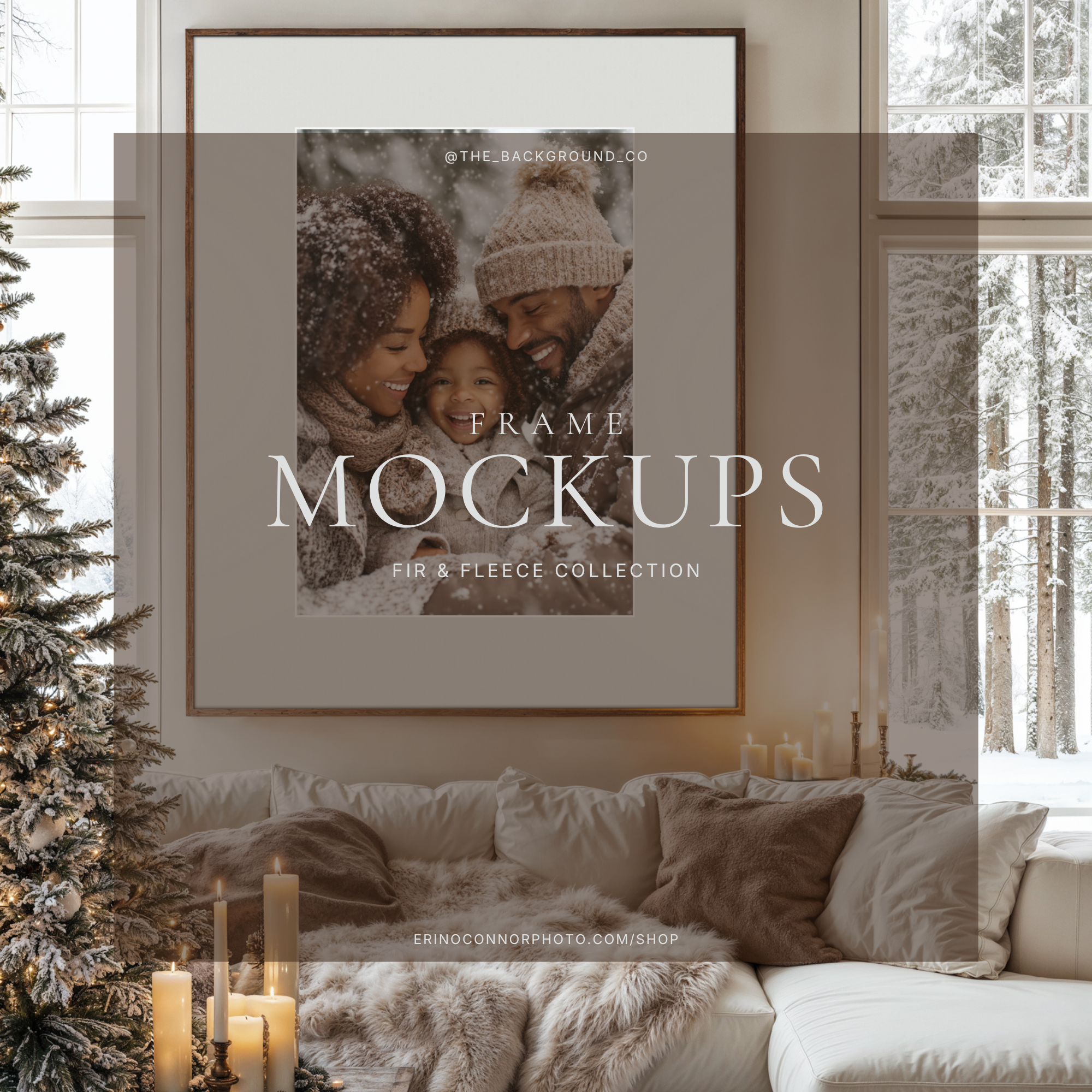 Christmas Fir & Fleece - Room & Frame Mockups