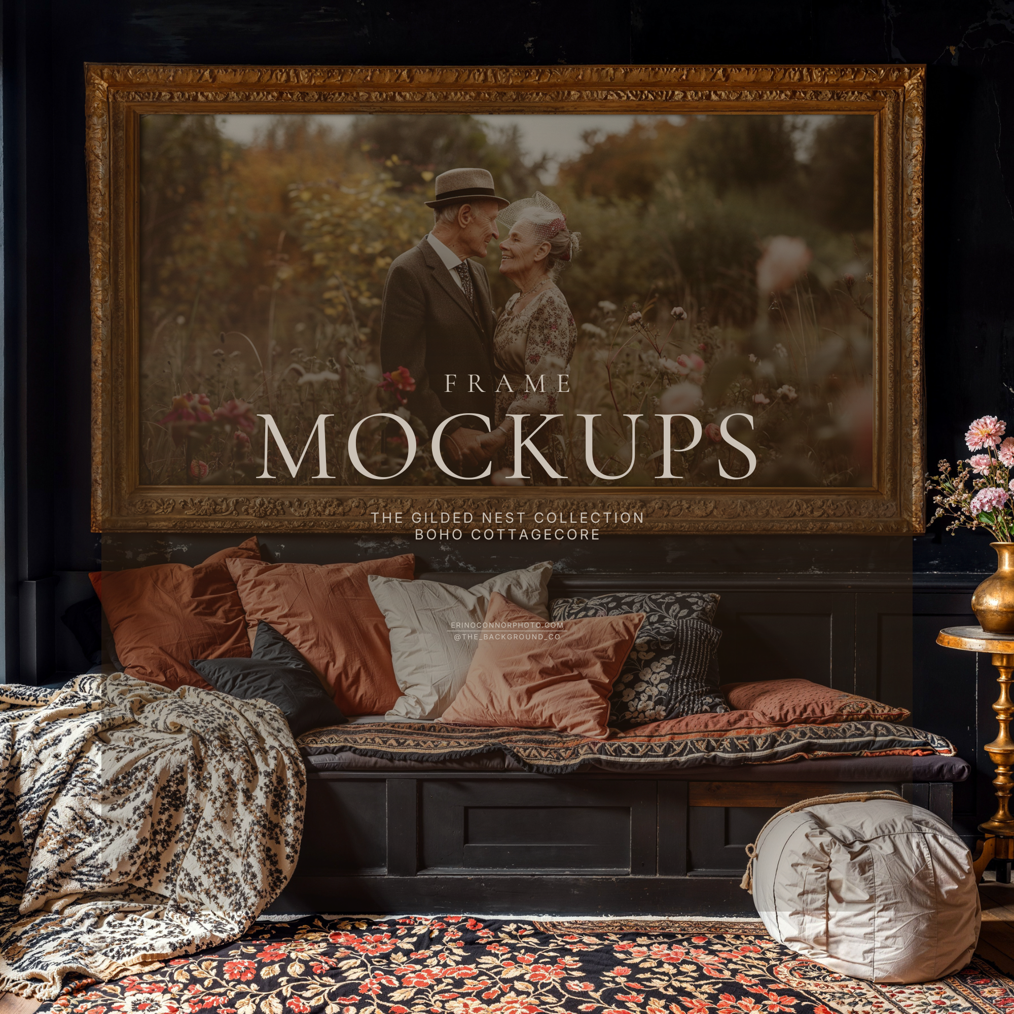 Boho Cottagecore: The Gilded Nest ~ Room & Frame Mockups