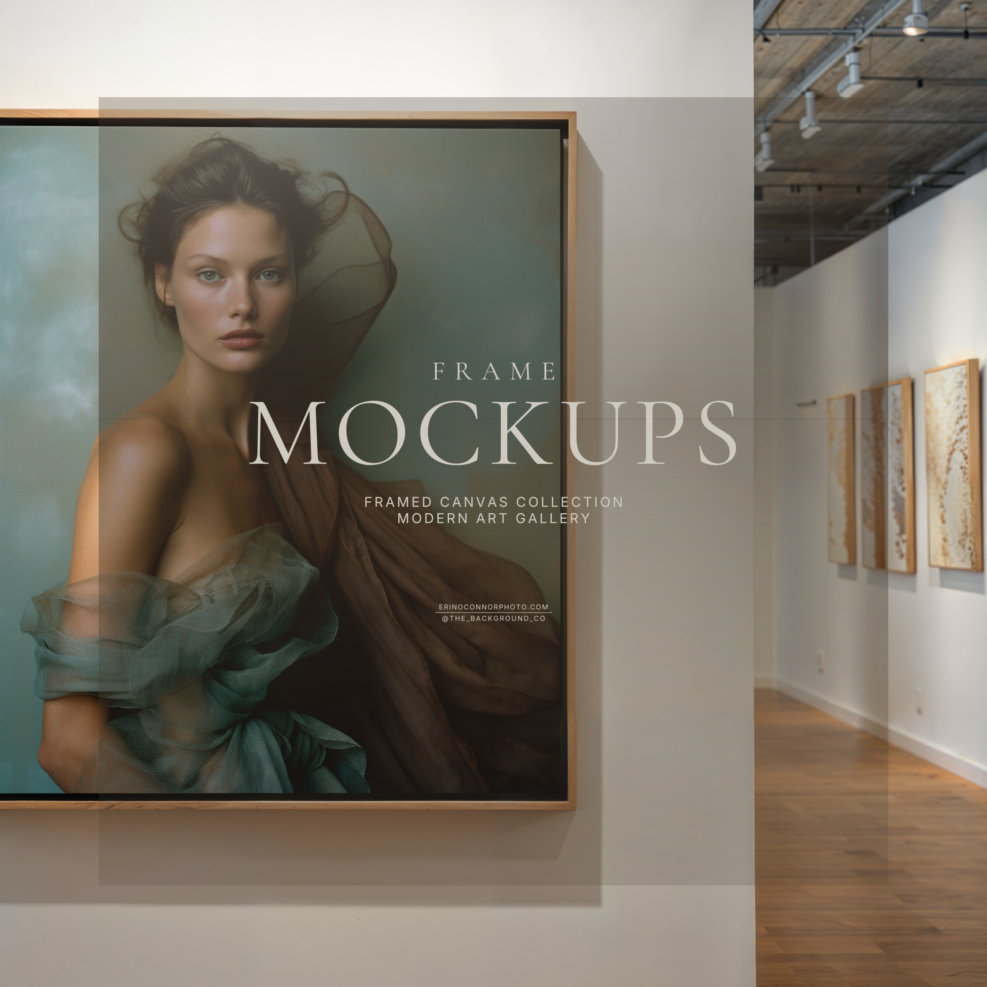 Modern Art Gallery Framed Canvas Mockups | Wall Art Mockup Collection