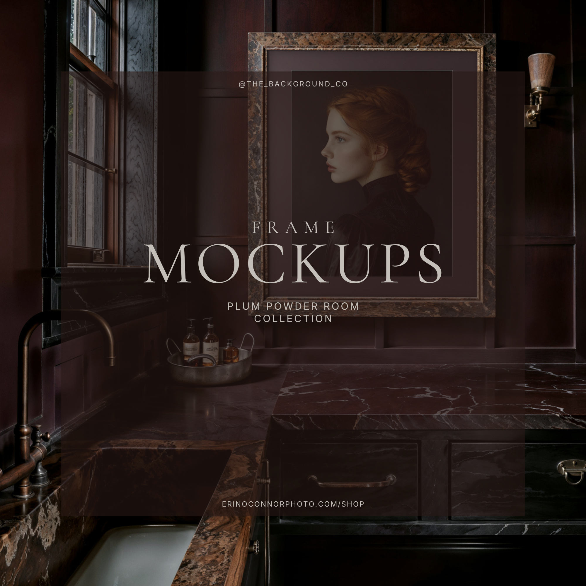 Moody Powder Room - Room & Frame Mockups
