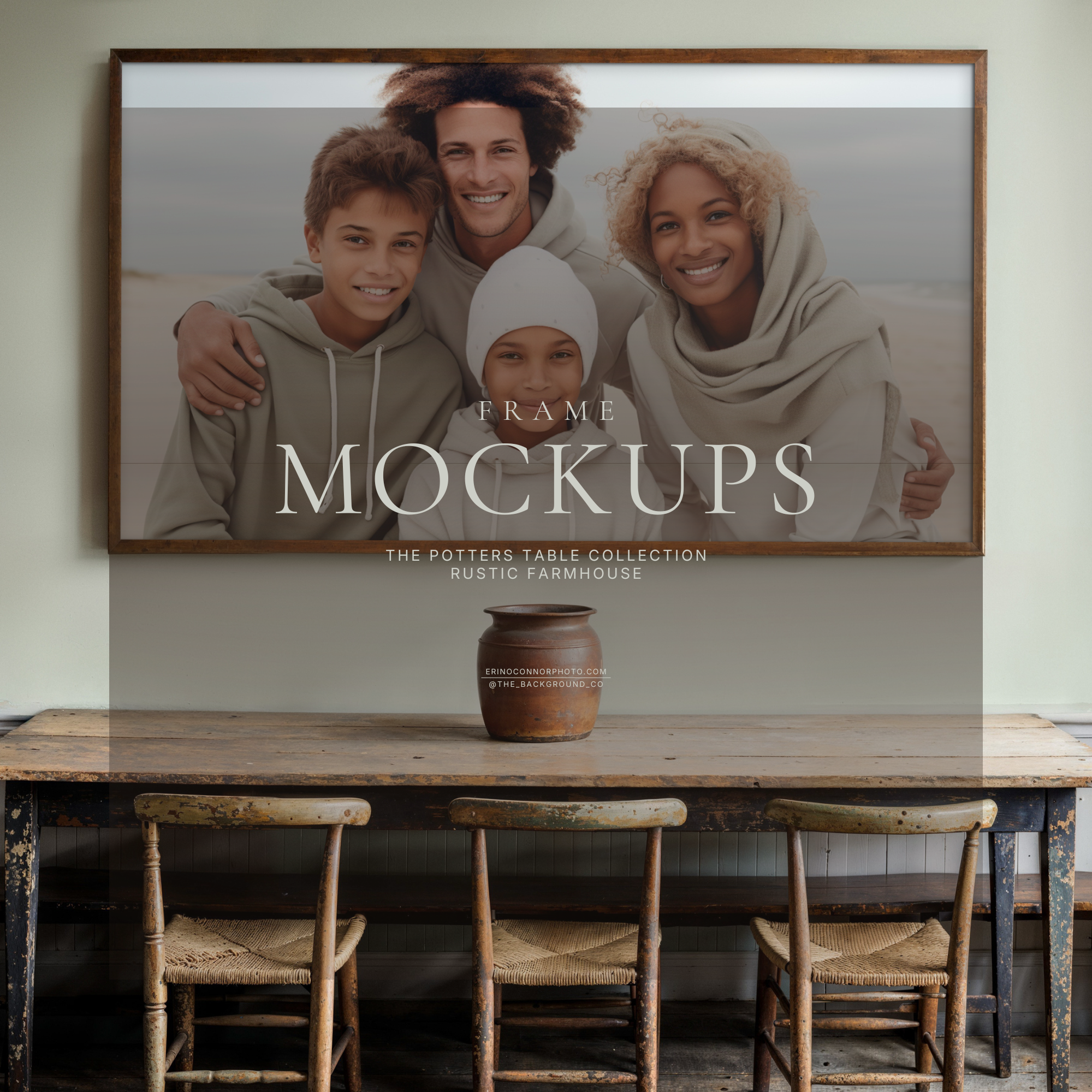 Rustic Farmhouse: The Potters Table ~ Room & Frame Mockups