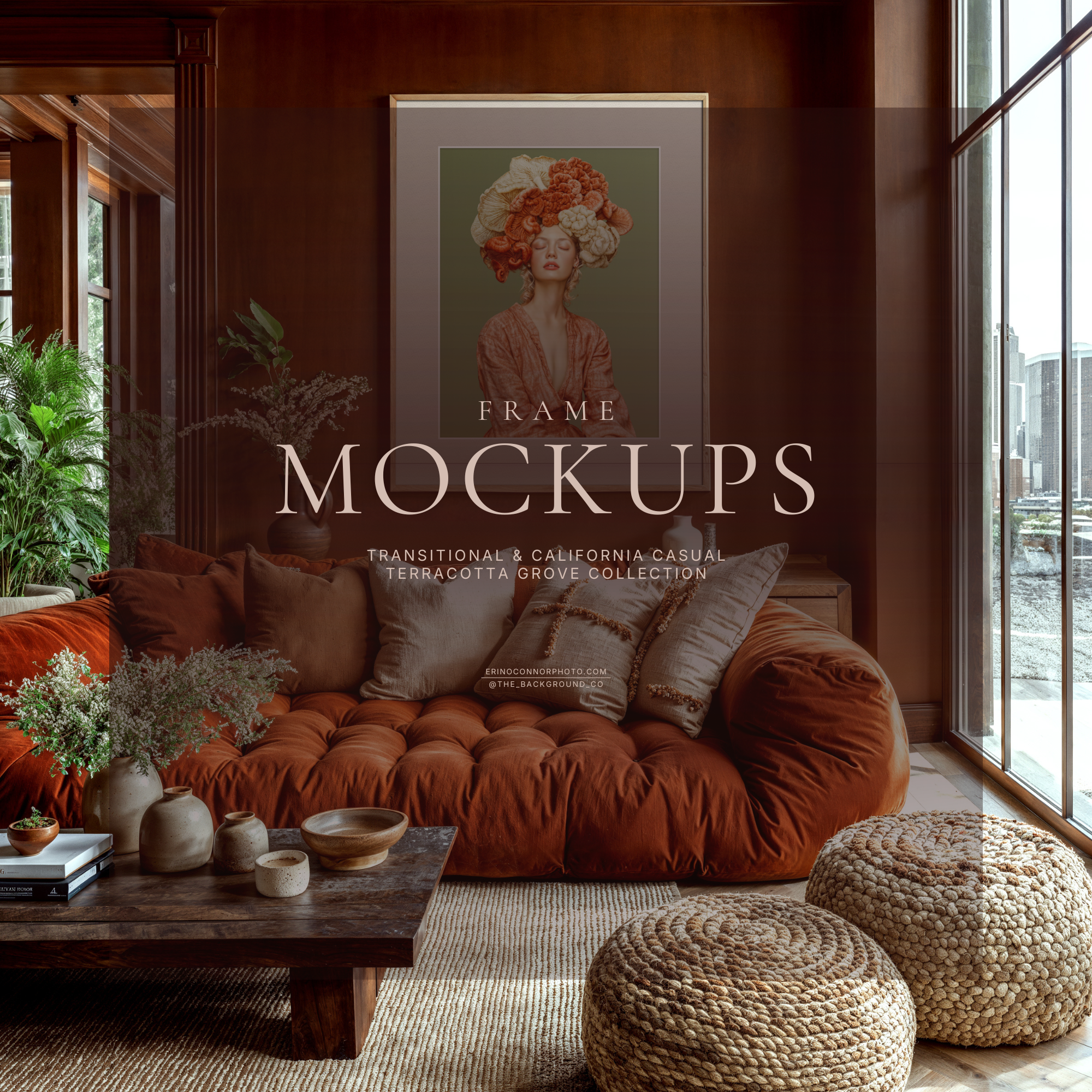 Terracotta Grove Collection ~ Room & Frame Mockups