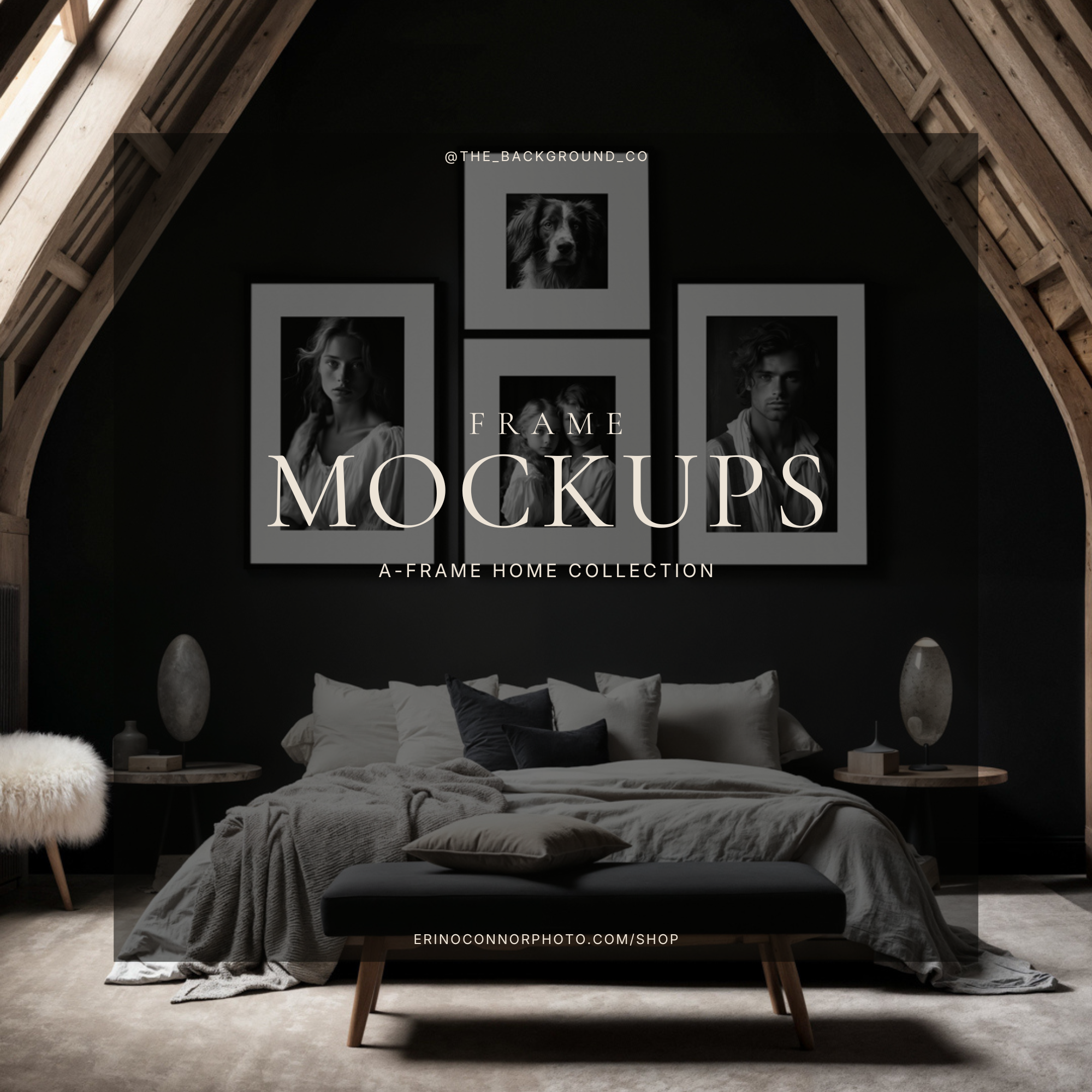Modern A-Frame - Room & Frame Mockups