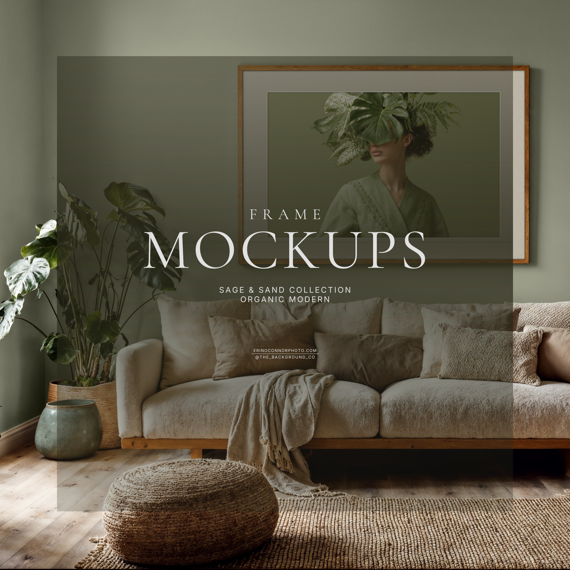 Organic Modern Frame Mockups | Sage & Sand Wall Art Mockup Set