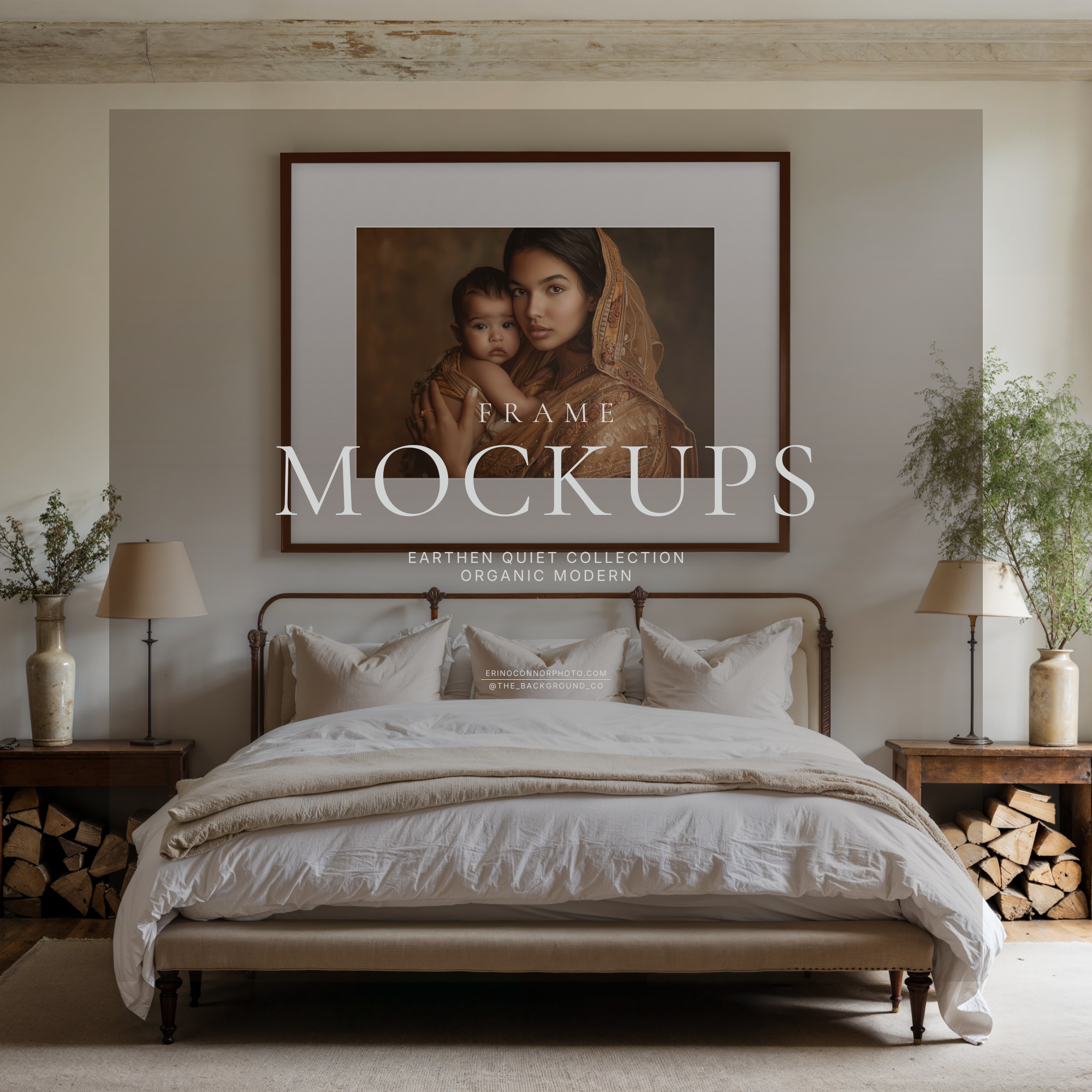 Organic Modern Frame Mockups | Earthen Quiet Wall Art Mockup Set