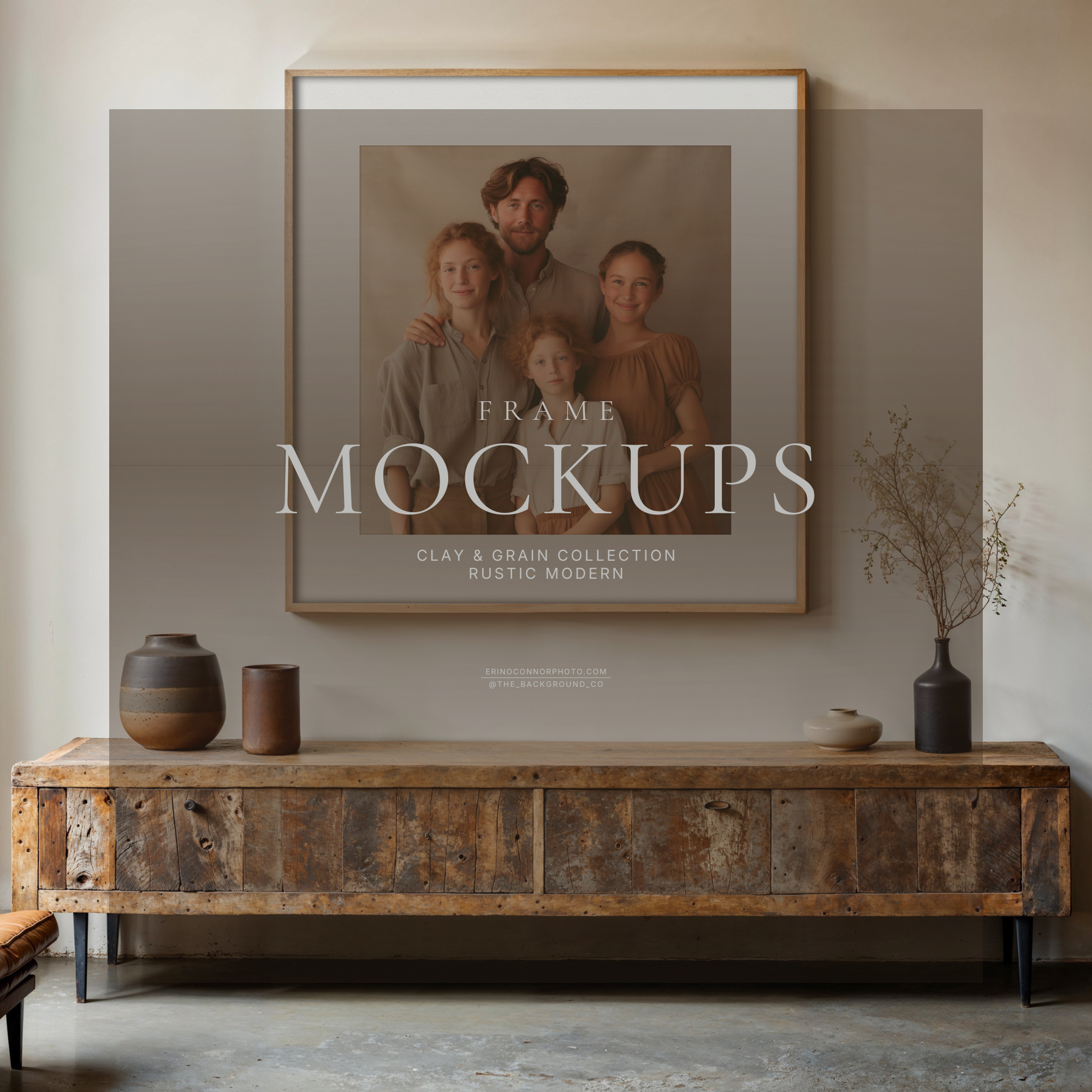 Rustic Modern: Clay & Grain Collection ~ Room & Frame Mockups