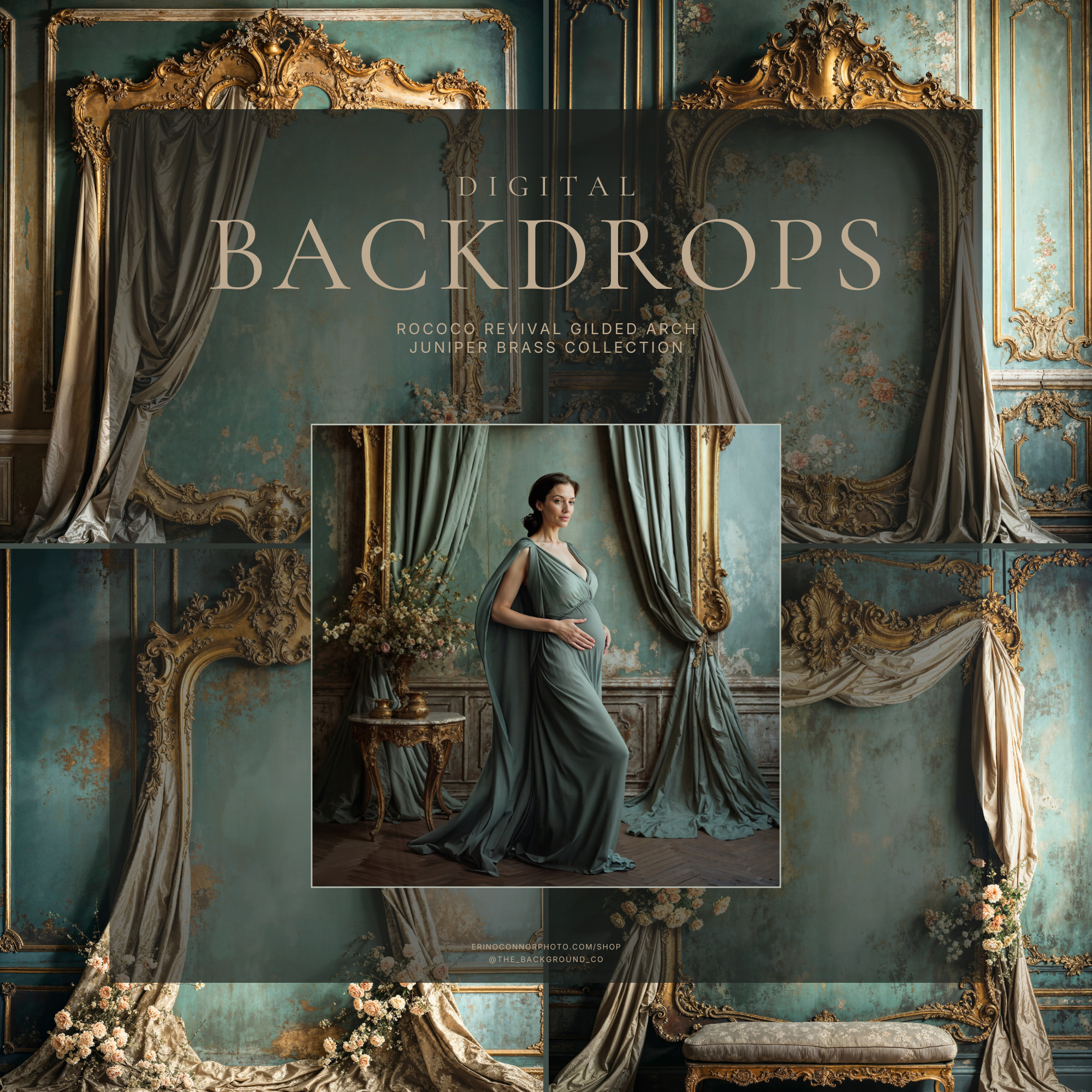 Gilded Arch Juniper Brass ~ Digital Backgrounds