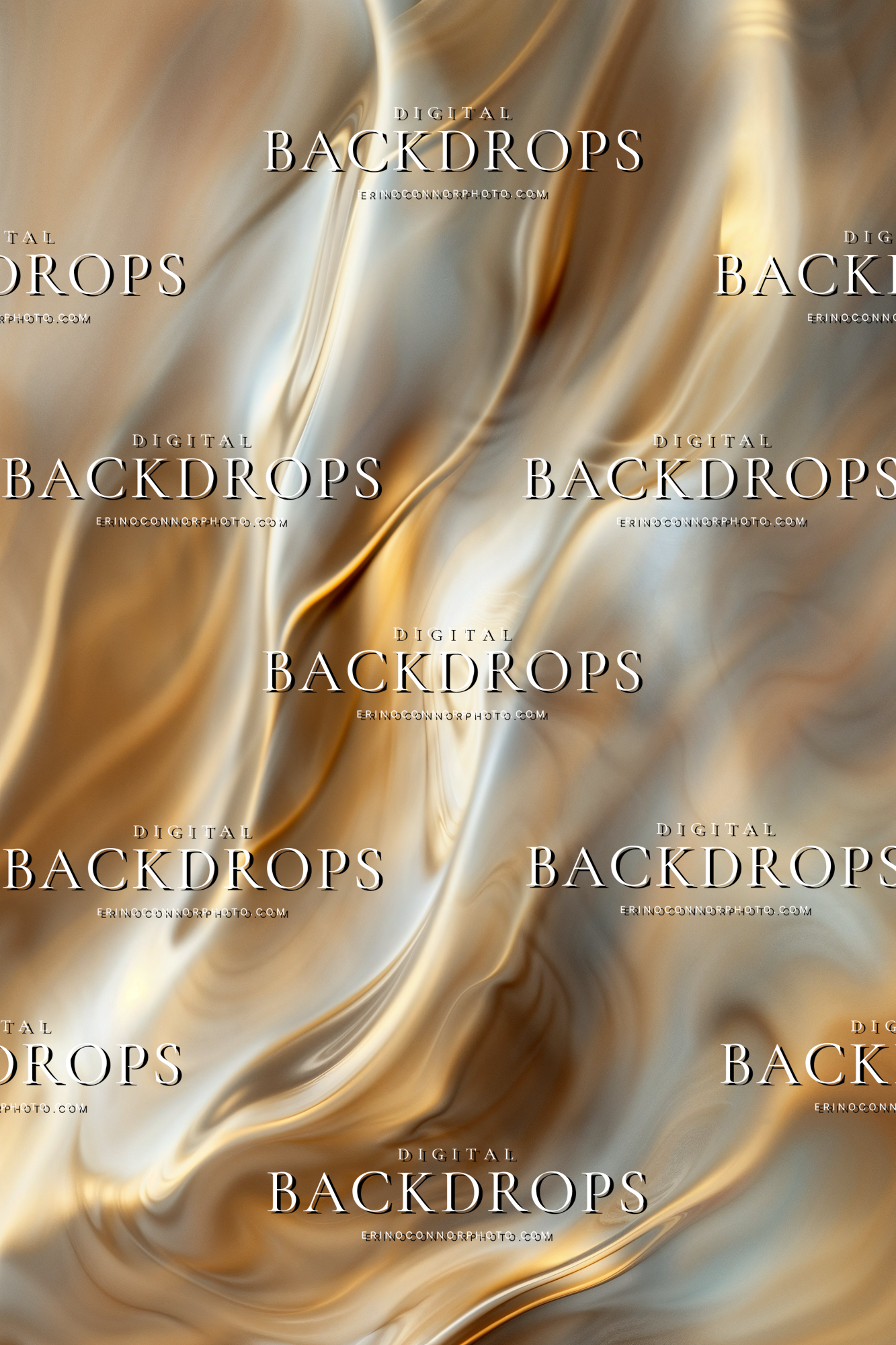 Glossy gold cream fabric waves digital background with satin like highlights, warm amber shadows, and flowing textile texture.