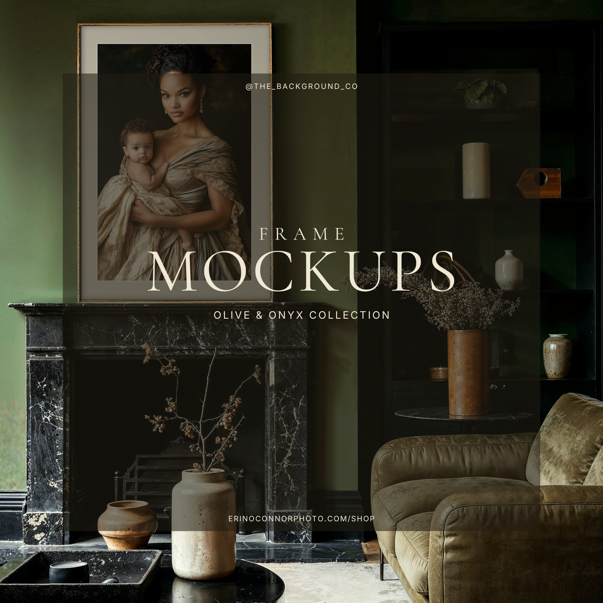Dark Academia: Olive & Onyx - Room & Frame Mockups