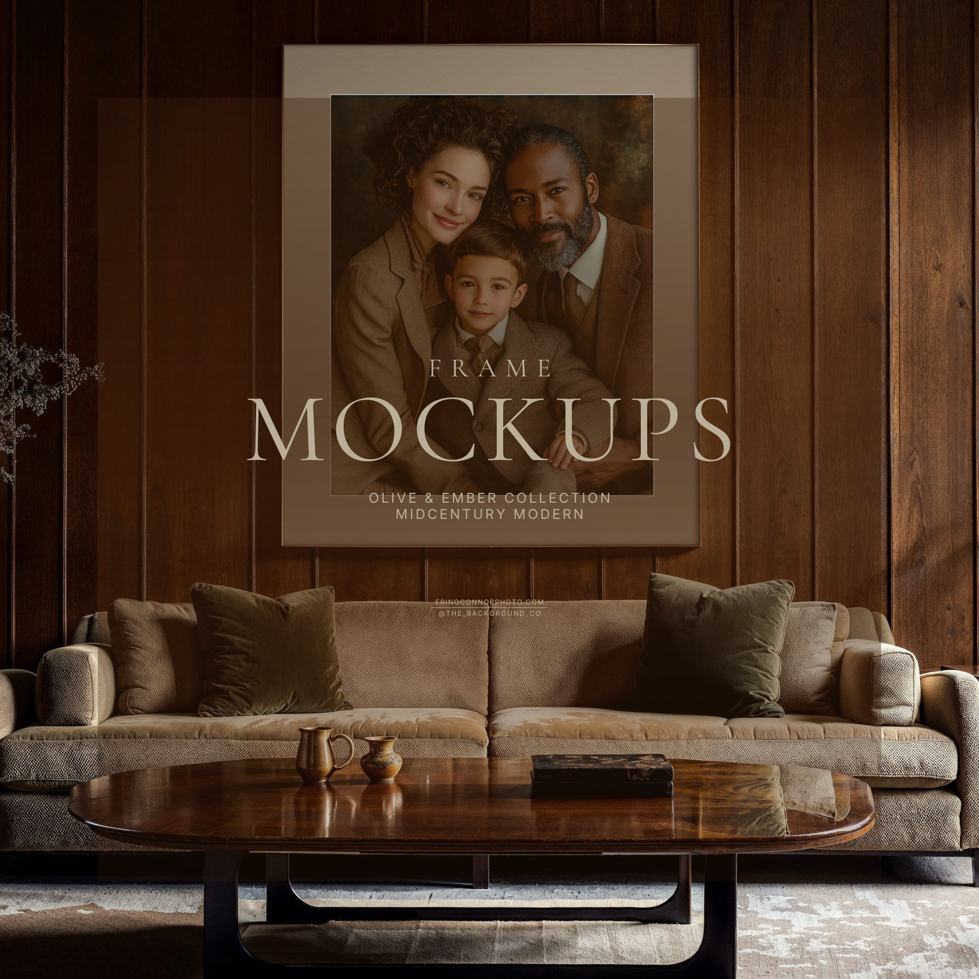 Midcentury Modern Frame Mockups | The Walnut Room Wall Art Mockup Set