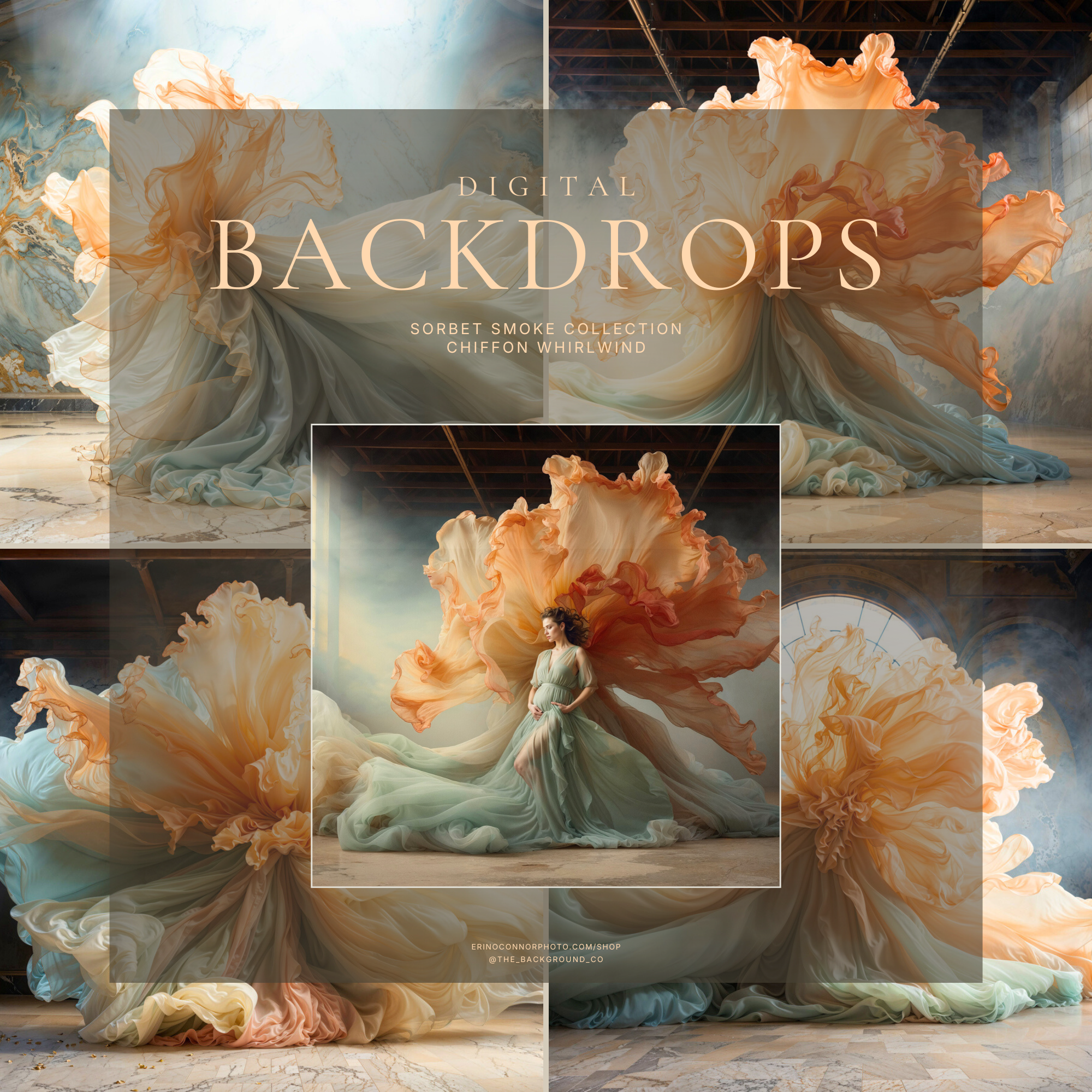 Sorbet Smoke Chiffon Whirlwind ~ Digital Backgrounds