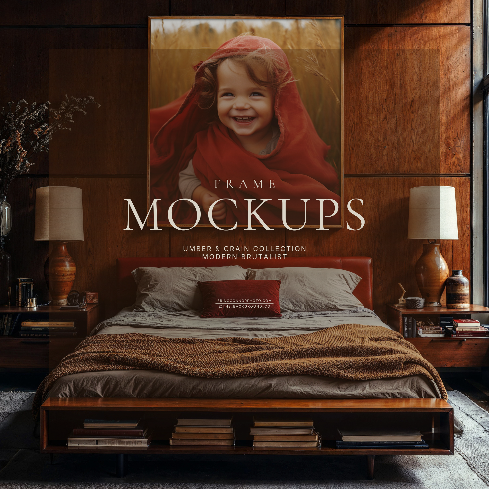 Brutalist Modern: Umber & Grain Collection ~ Room & Frame Mockups