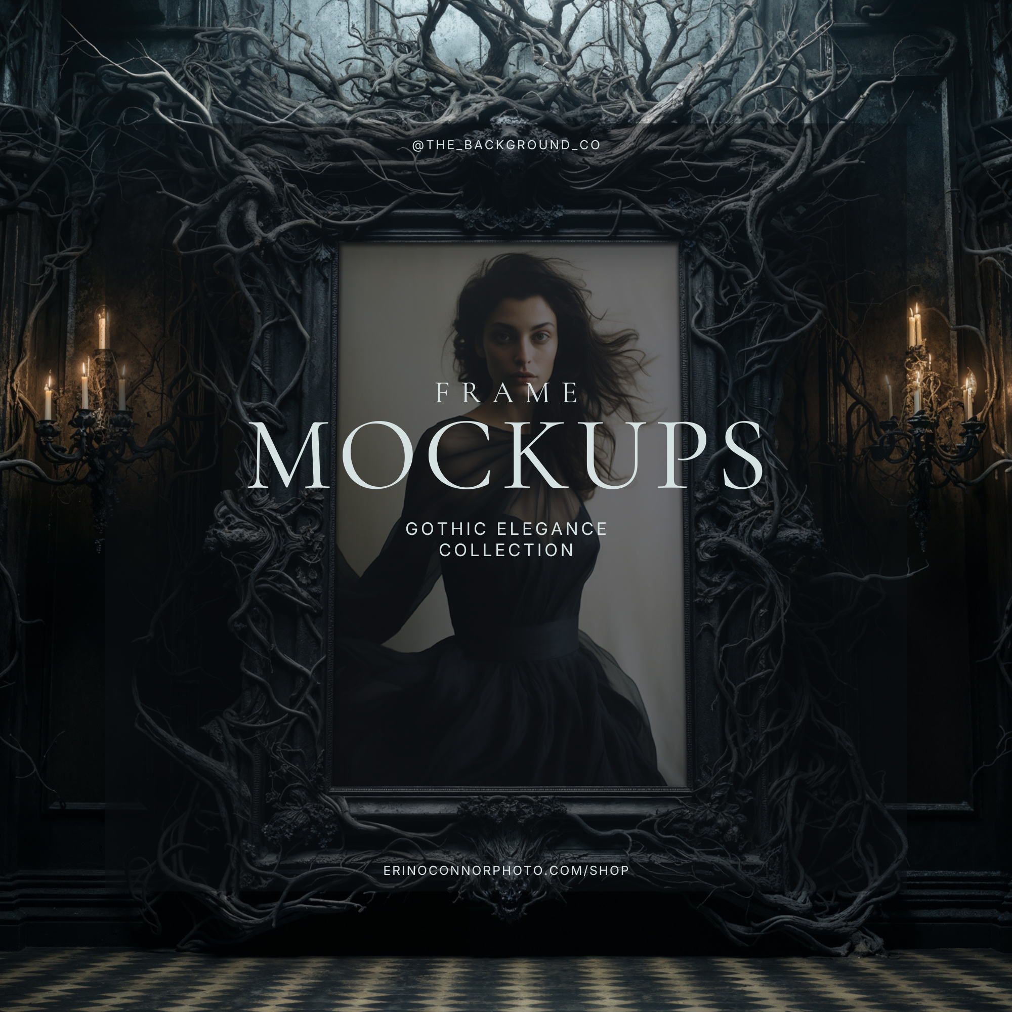 Haunted Halloween Gothic Frame Mockups