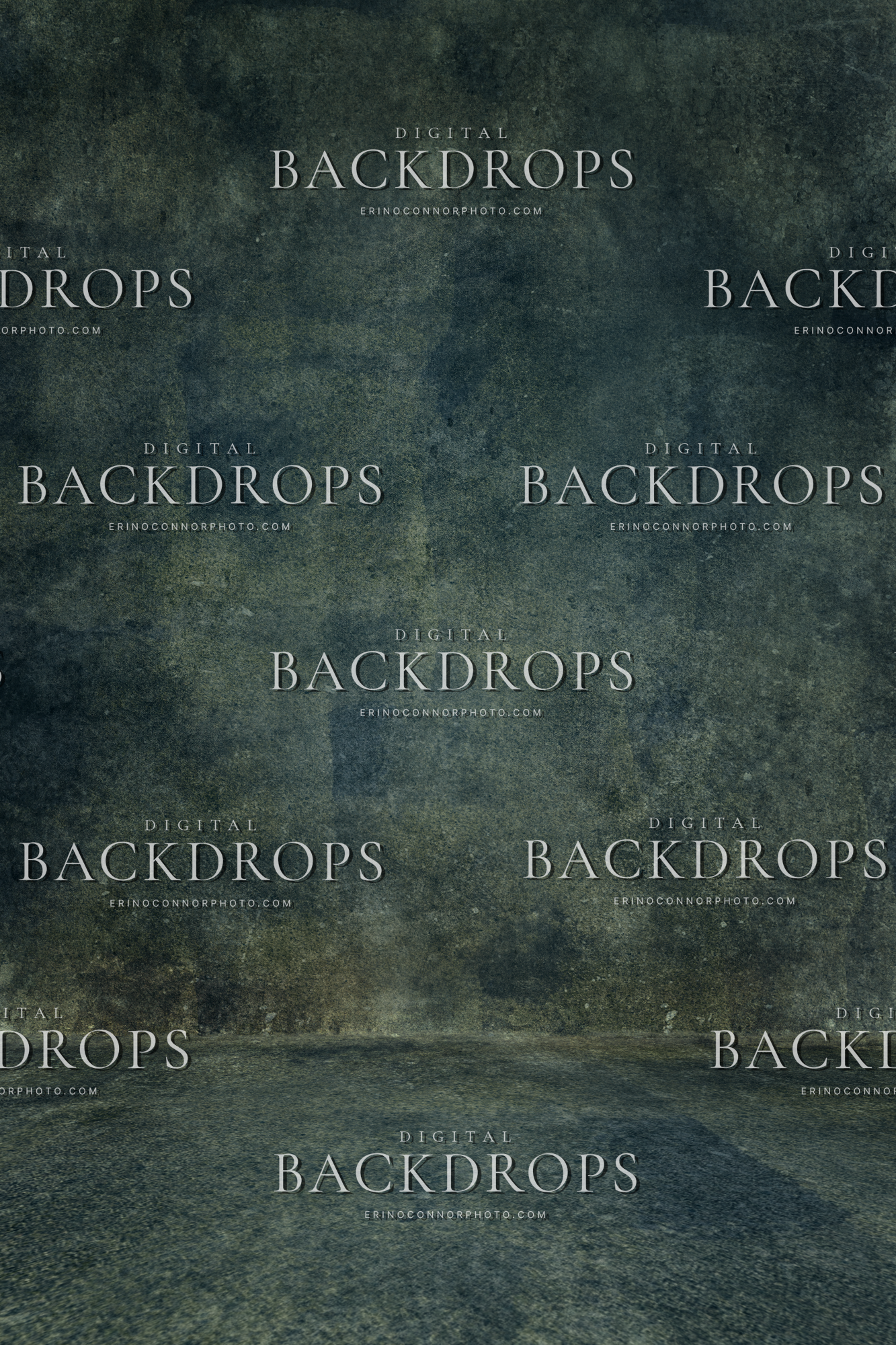 Midnight Grotto Digital Canvas background - moody midnight blue-green textured painterly canvas with floor sweep, studio backdrop for portraits, maternity, fantasy fine art composites.