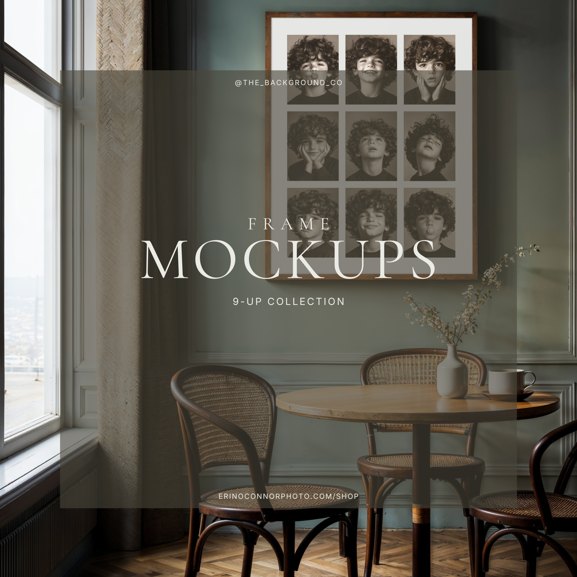 9-Up Mattes - Room & Frame Mockups