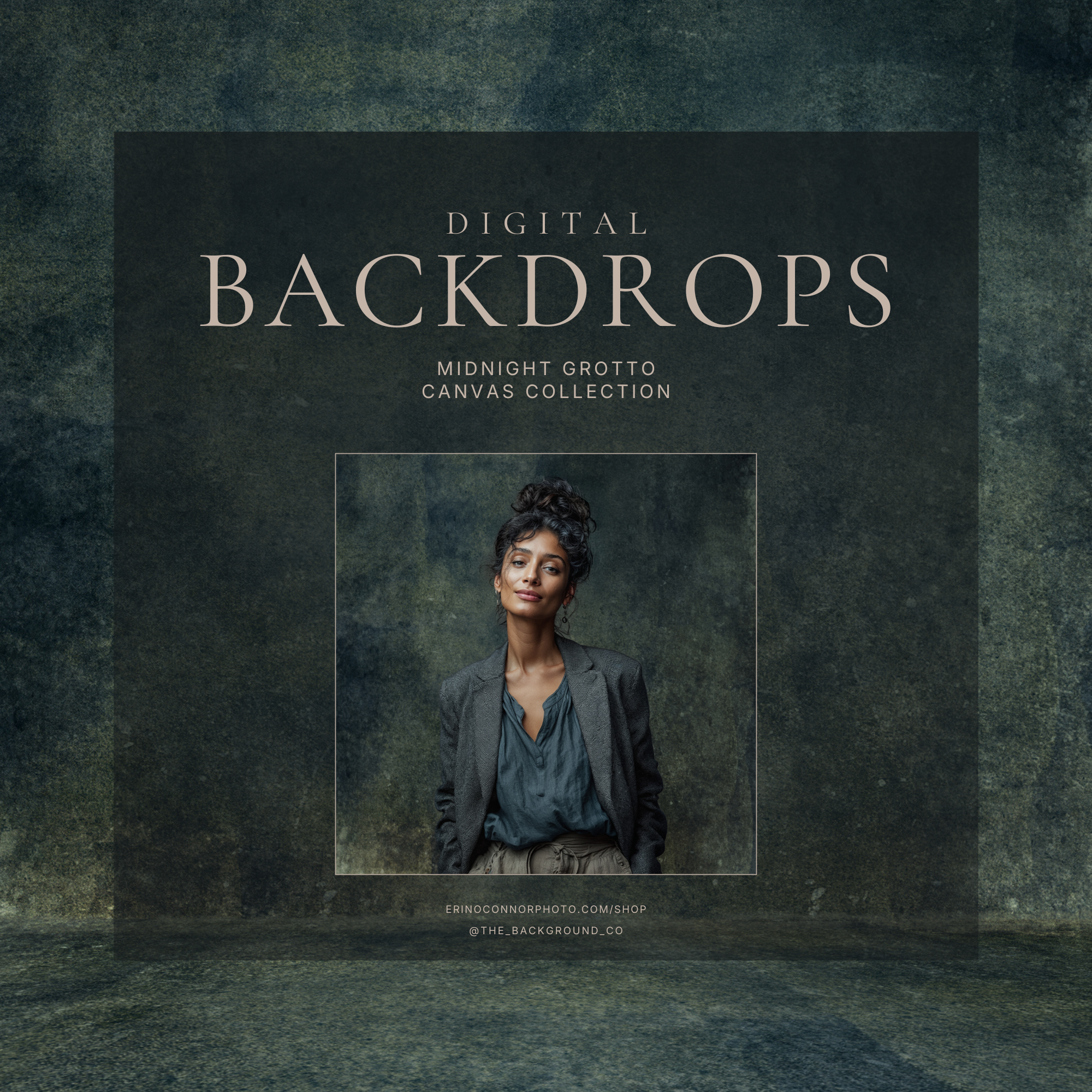 Midnight Grotto Canvas ~ Digital Background