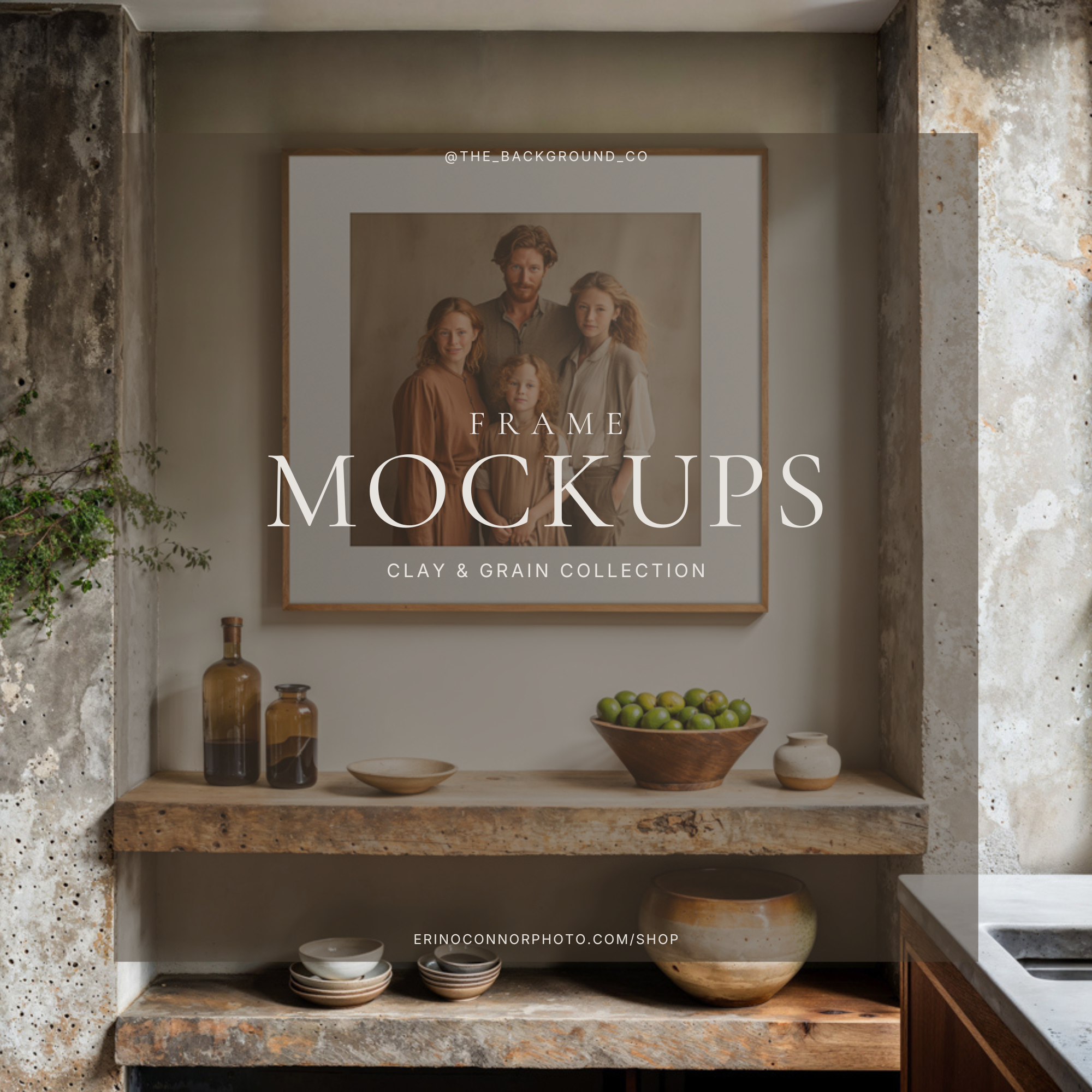 Rustic Modern: Clay & Grain Frame Mockups