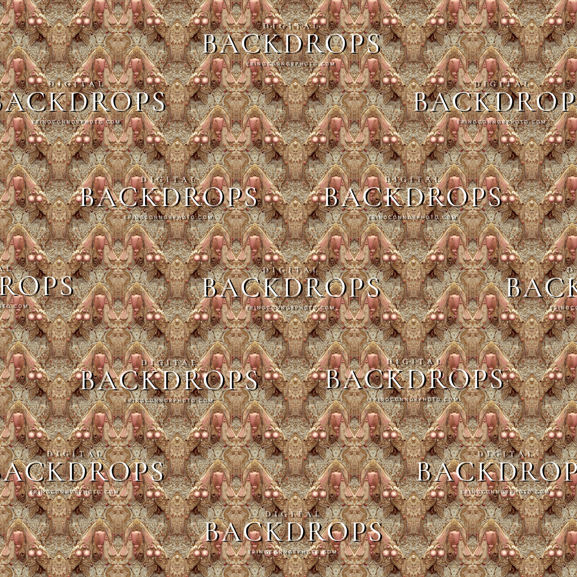 Jeweled Scarab Mauve Treasury tile, extra wide zoom small repeat wallpaper pattern, ornate mauve scarab and rose gold details, seamless 6000x6000 JPEG pattern fill.