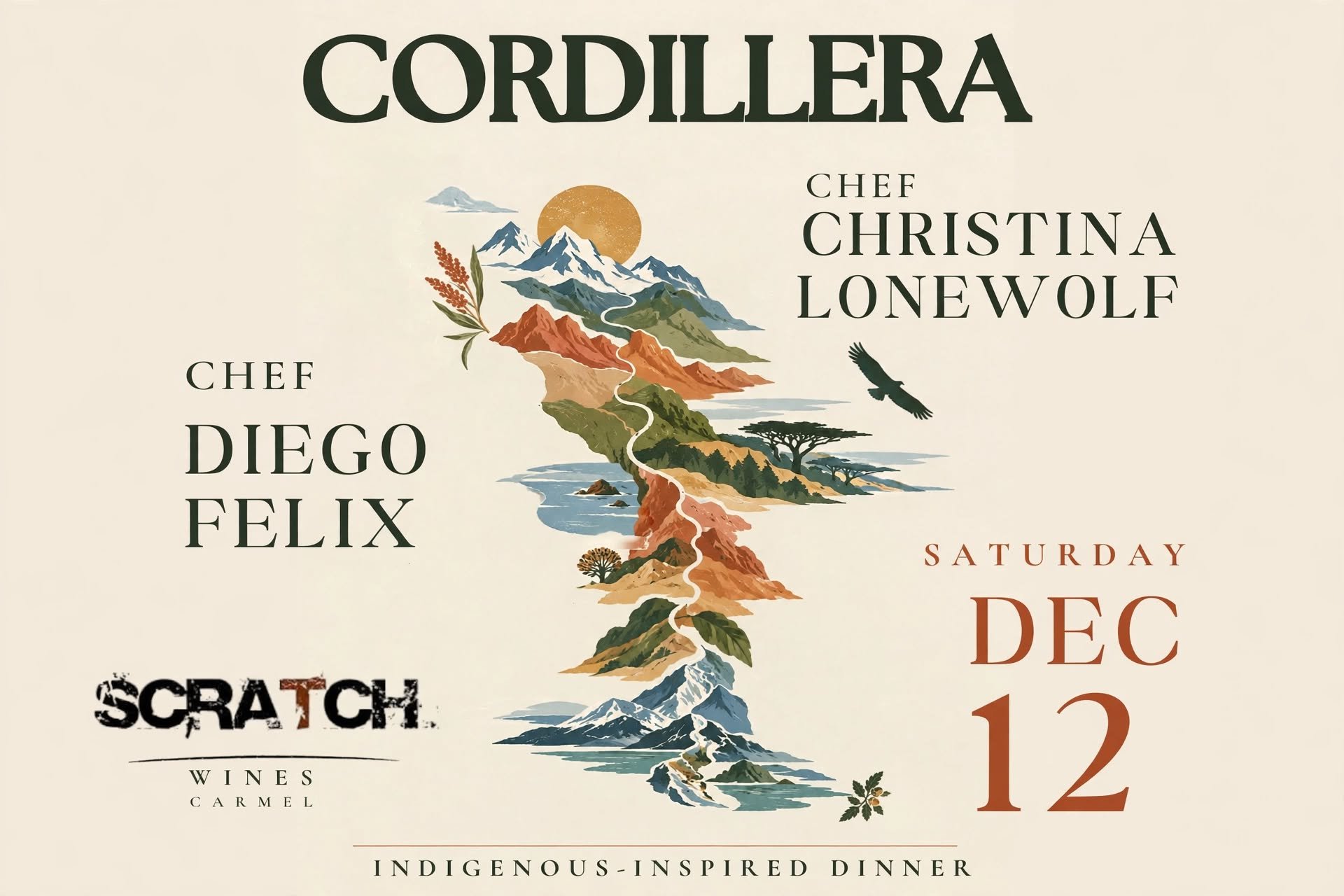 Cordillera. An Indigenous-inspired culinary journey, from the Andes to the Santa Cruz Mountains.