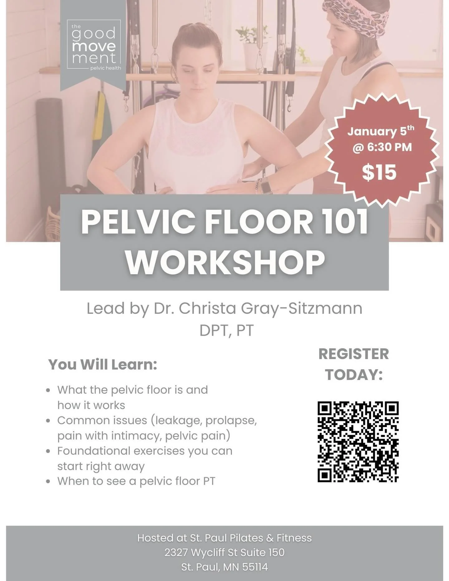 Only 1 Week to go‼️Join the Pelvic Floor 101 Workshop with @the.good.mvmt - Secure your spot today via the link in our bio! #pelvichealth #pelvicfloor