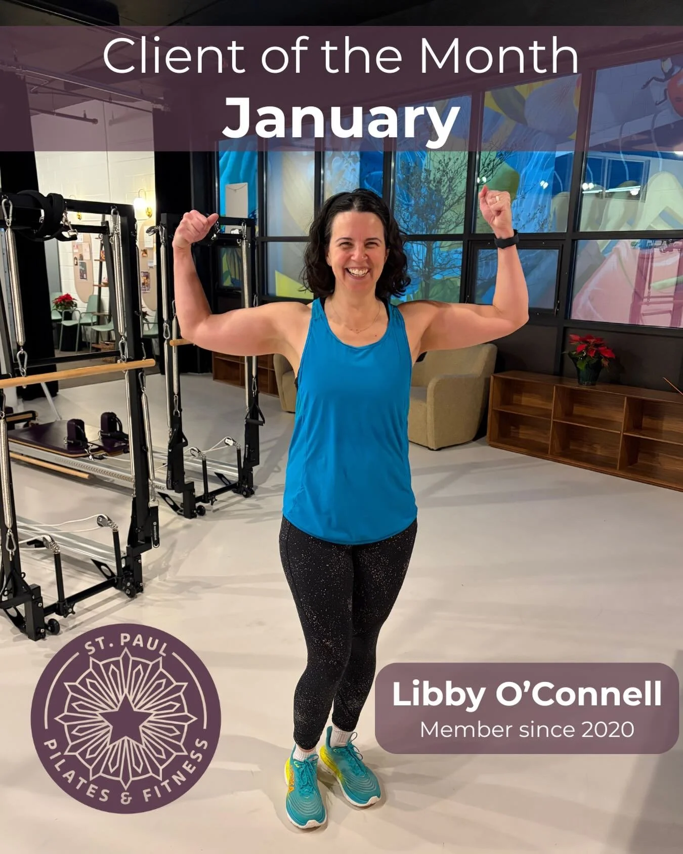Congratulations to our very first #clientofthemonth Libby O'Connell 💪! Your dedication to fitness and positive energy truly inspire us! #stpaulfitness #fitforlife #january2026