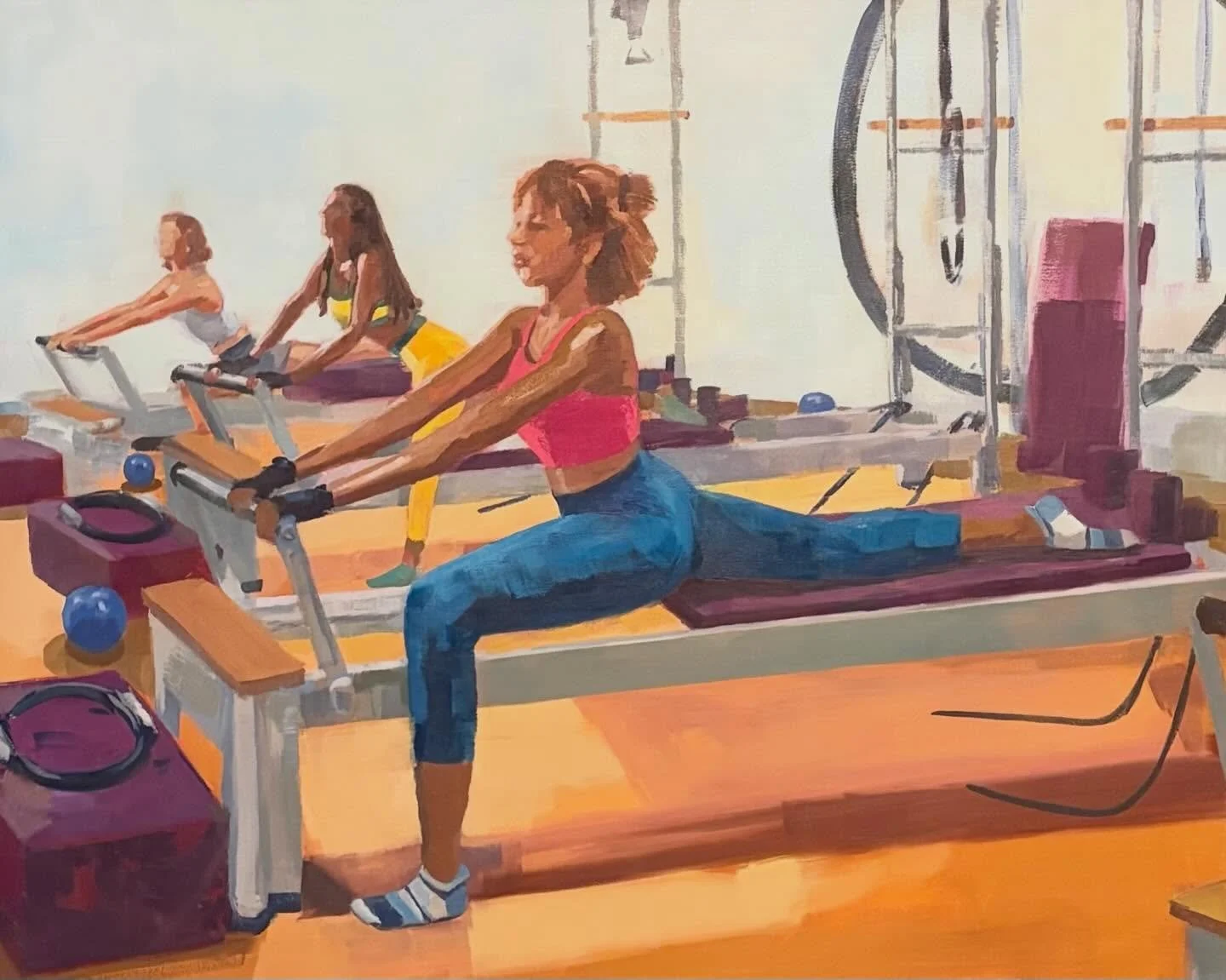 Shoutout to @kirstentradowsky for making our studio even more vibrant! Each piece reflects the heart and energy of our St. Paul Pilates &amp; Fitness community. Thank you for sharing your brilliant work with us! #mnartist #stpaulpilatesstudio