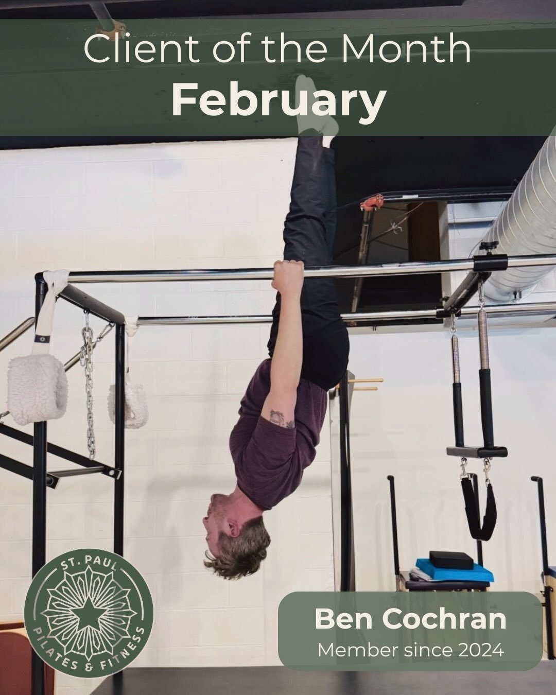 Congratulations to our February Client of the Month, Ben Cochran! 🥳💪 You&rsquo;re an absolute rockstar! Thanks for being an amazing part of SPPF!  #stpaulpilates #stpaulfitness #clientofthemonth