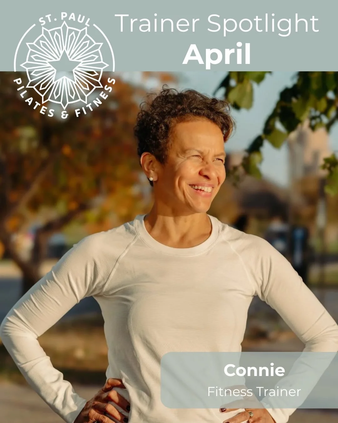 Meet Connie! 🌟 Our motivational fitness trainer! Want to move to great beats while getting fit? Then don&rsquo;t miss class with Connie Thursdays @ 5:30pm &amp; Saturdays @ 8am! 🏋️&zwj;♀️ #stpaulpilates #stpaulfitness